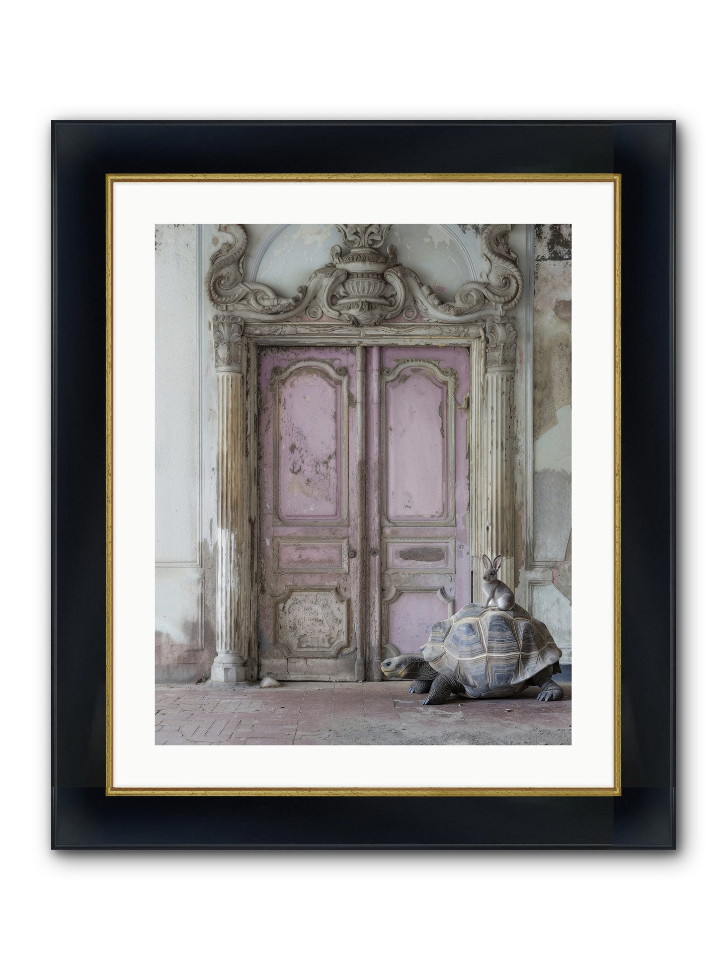 Passage To Whimsical Lands Framed Print - Wide Black w/Gold 20x25