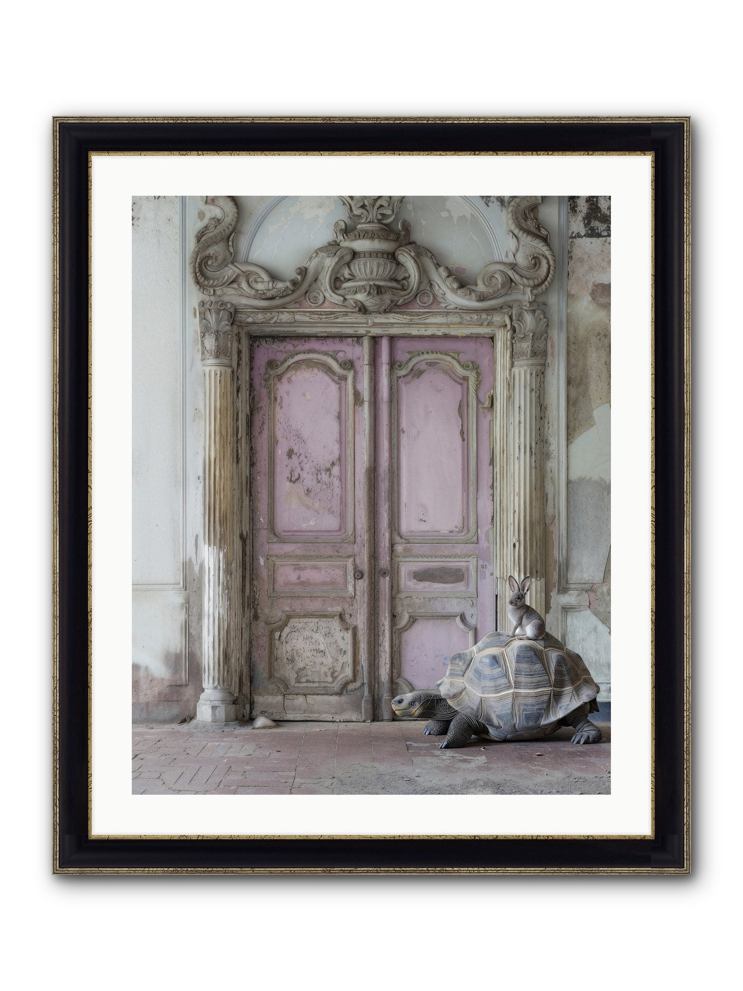 Passage To Whimsical Lands Framed Print - Black & Gold 24x30