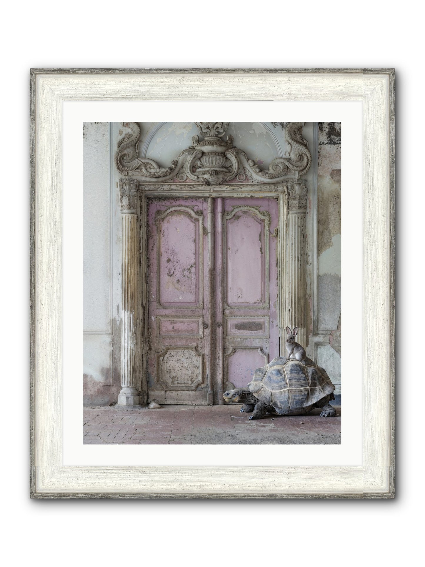 Passage To Whimsical Lands Framed Print - Driftwood White 24x30