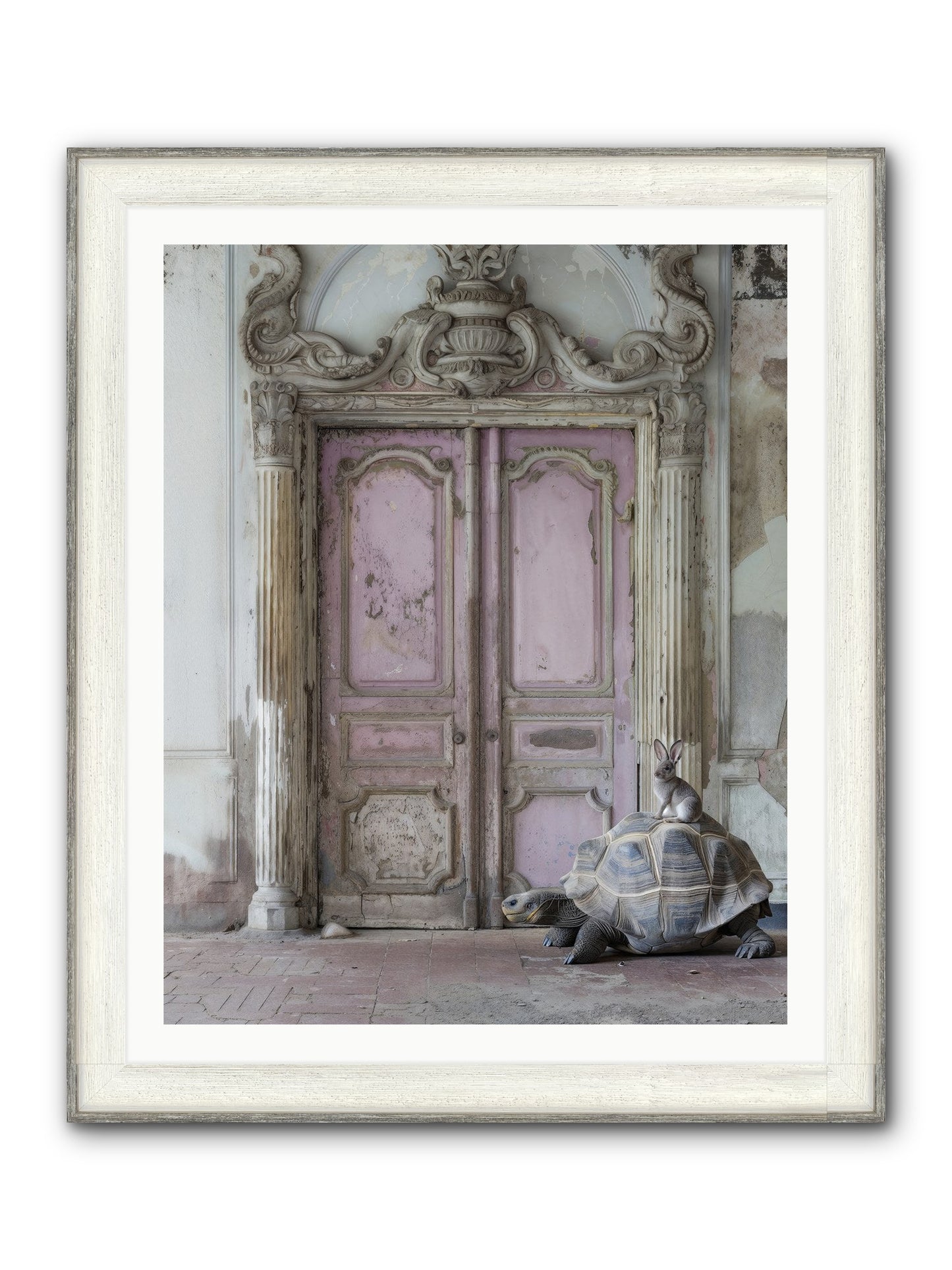 Passage To Whimsical Lands Framed Print - Driftwood White 32x40