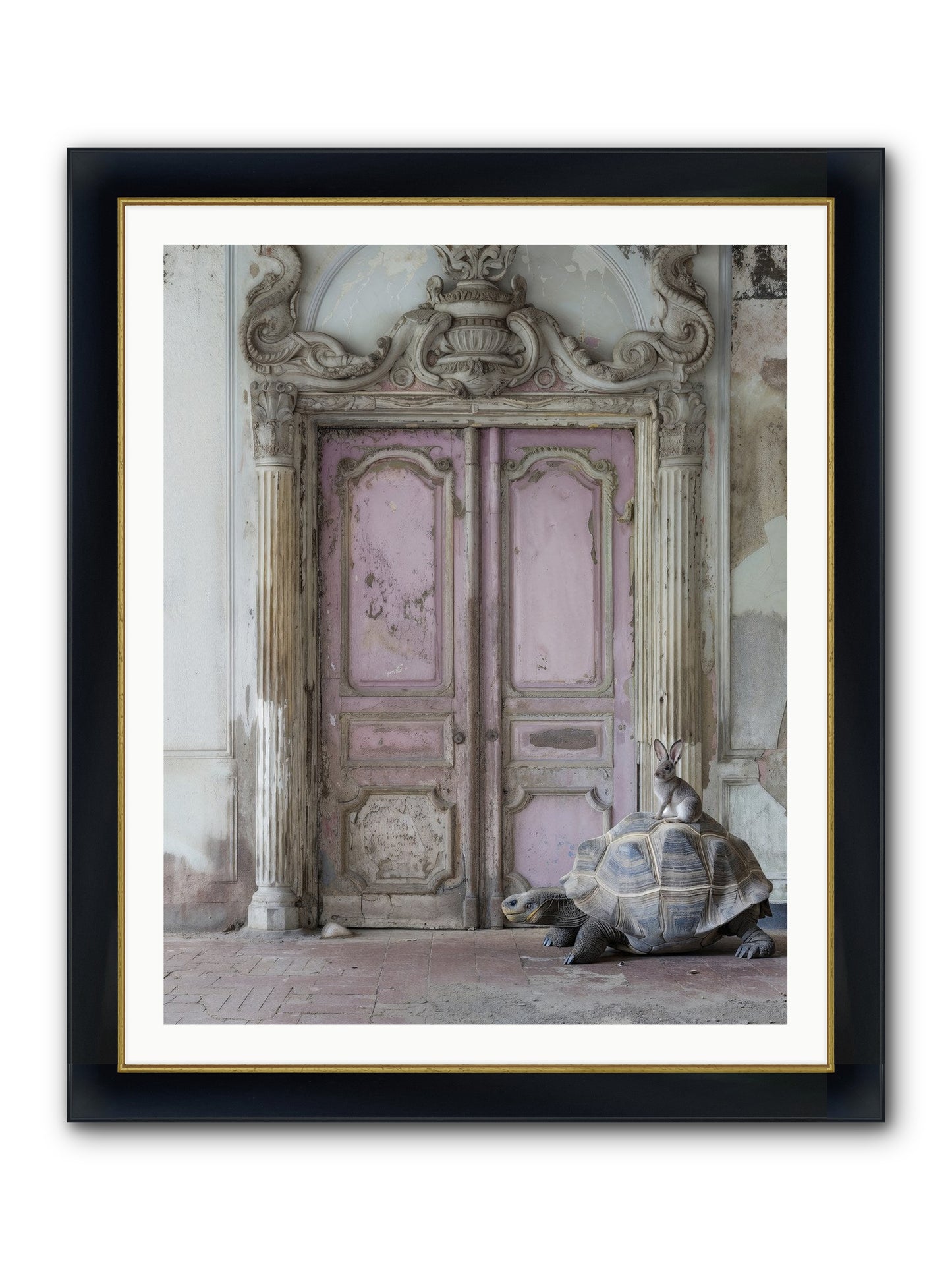Passage To Whimsical Lands Framed Print - Wide Black w/Gold 32x40
