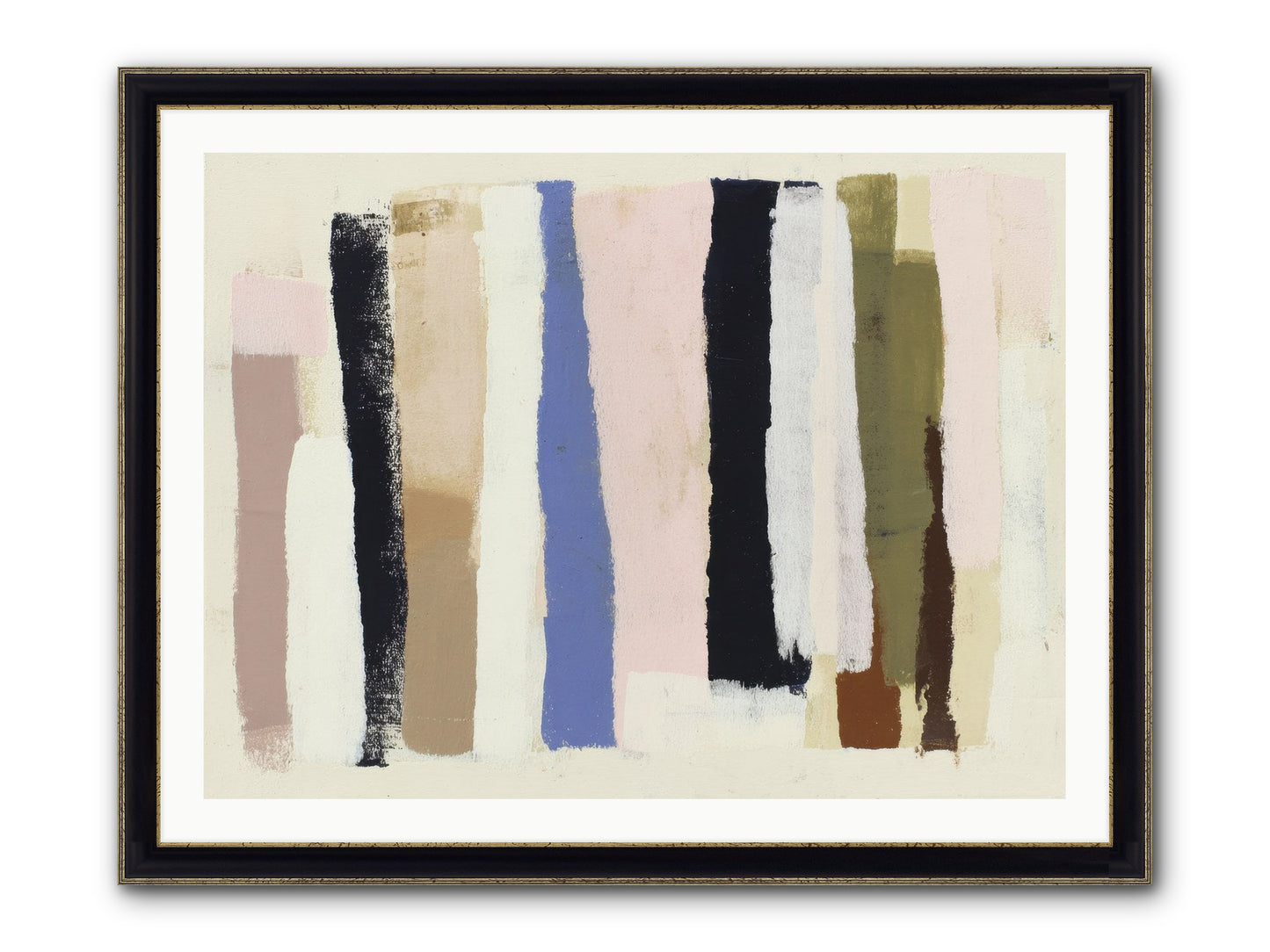 Pastiche Alignment Framed Print - Black & Gold 40x30