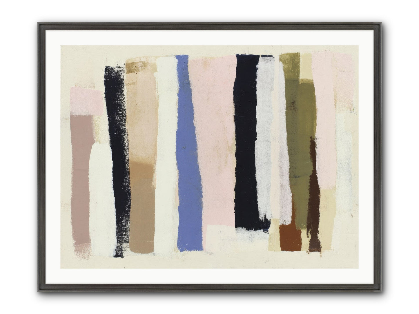 Pastiche Alignment Framed Print - Slimwoods Black/Silver 40x30