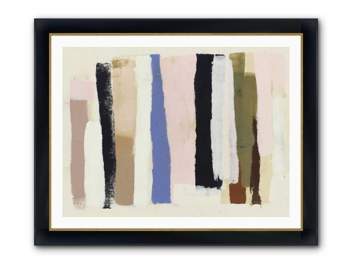 Pastiche Alignment Framed Print - Wide Black w/Gold 40x30