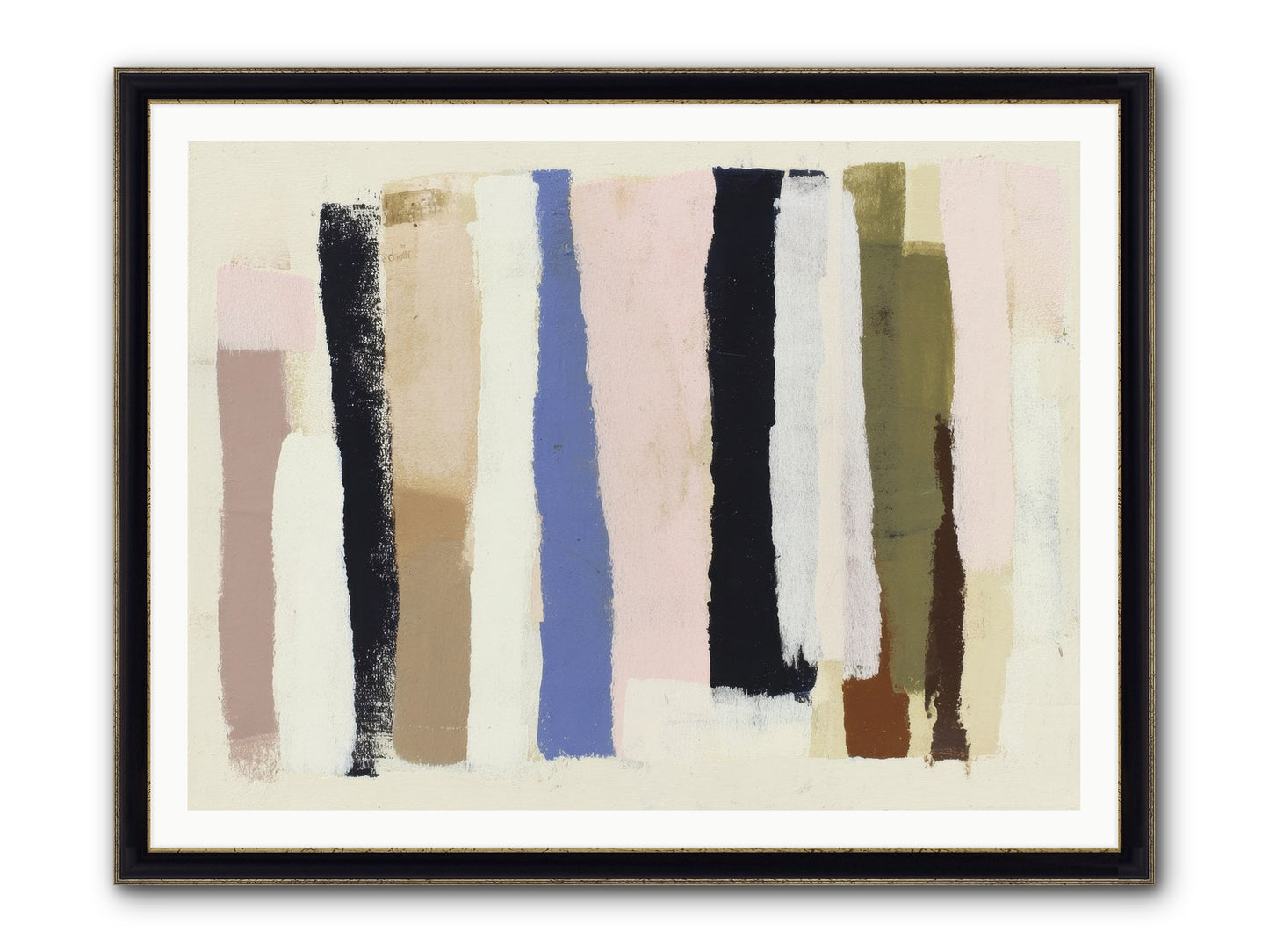 Pastiche Alignment Framed Print - Black & Gold 48x36