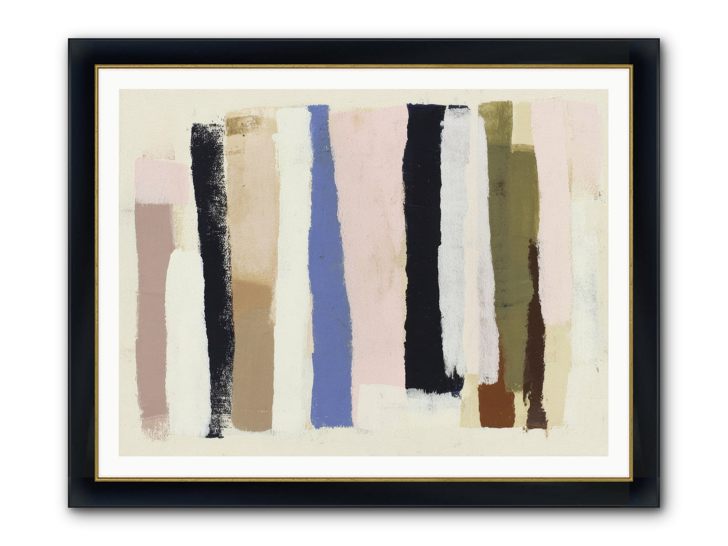 Pastiche Alignment Framed Print - Wide Black w/Gold 48x36