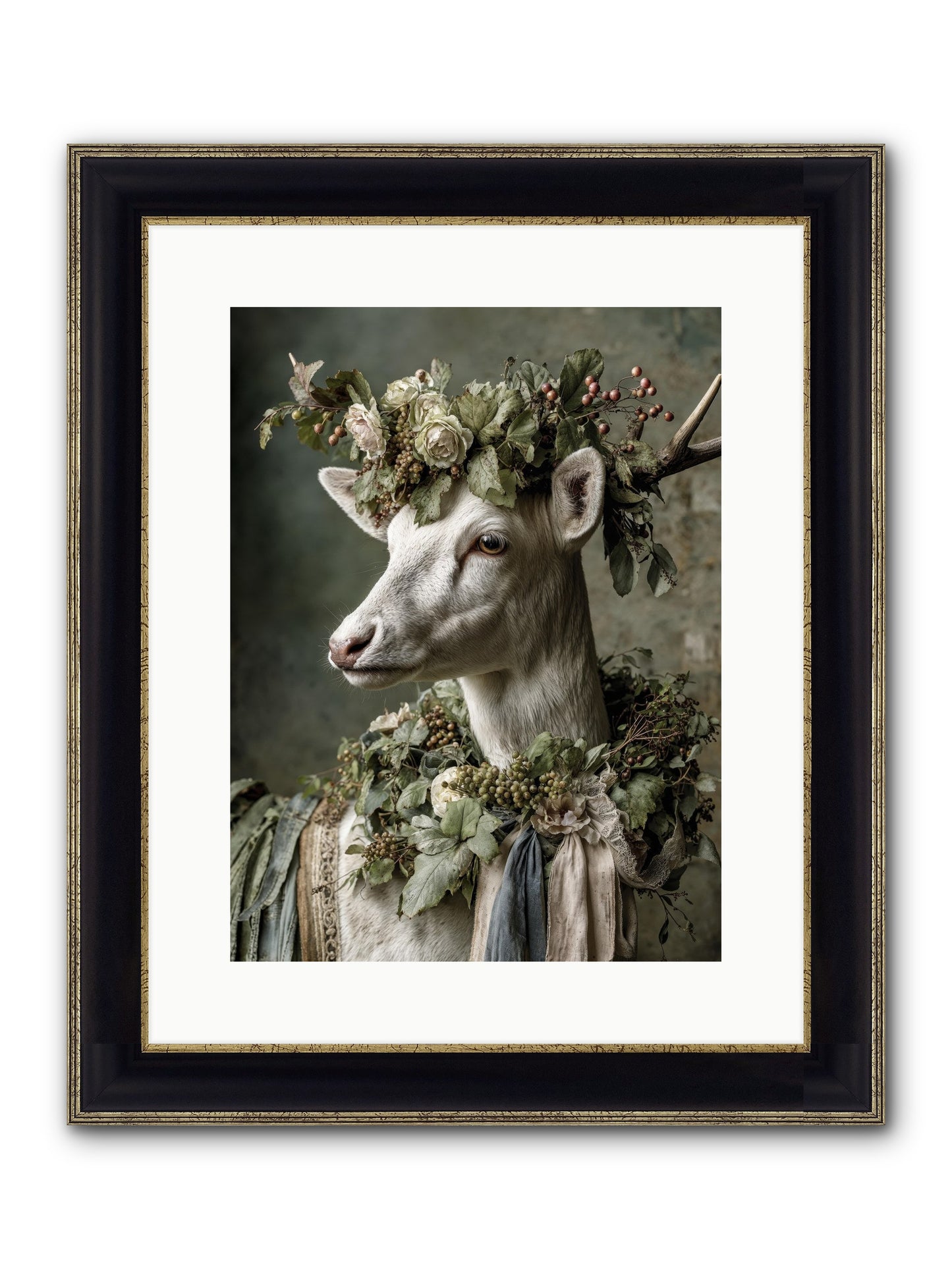 Pastiche Framed Print - Black & Gold 12x16