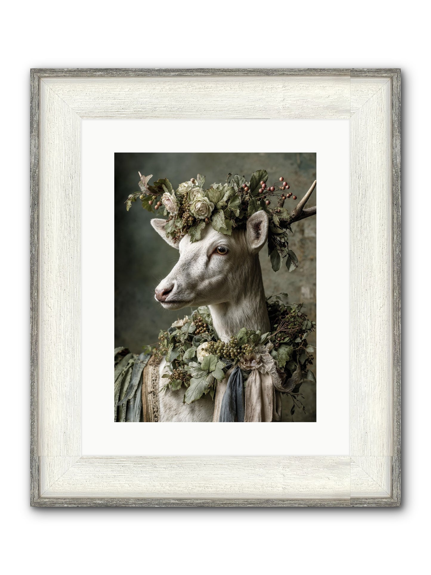 Pastiche Framed Print - Driftwood White 12x16