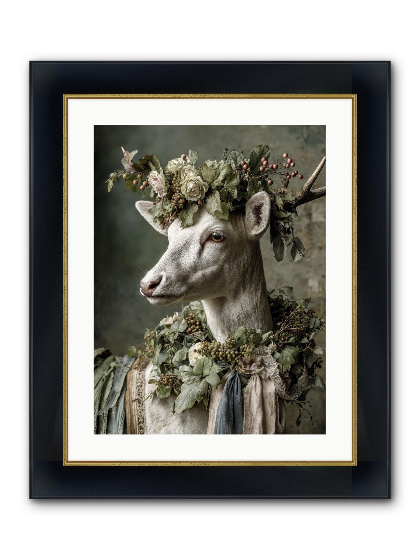 Pastiche Framed Print - Wide Black w/Gold 18x24