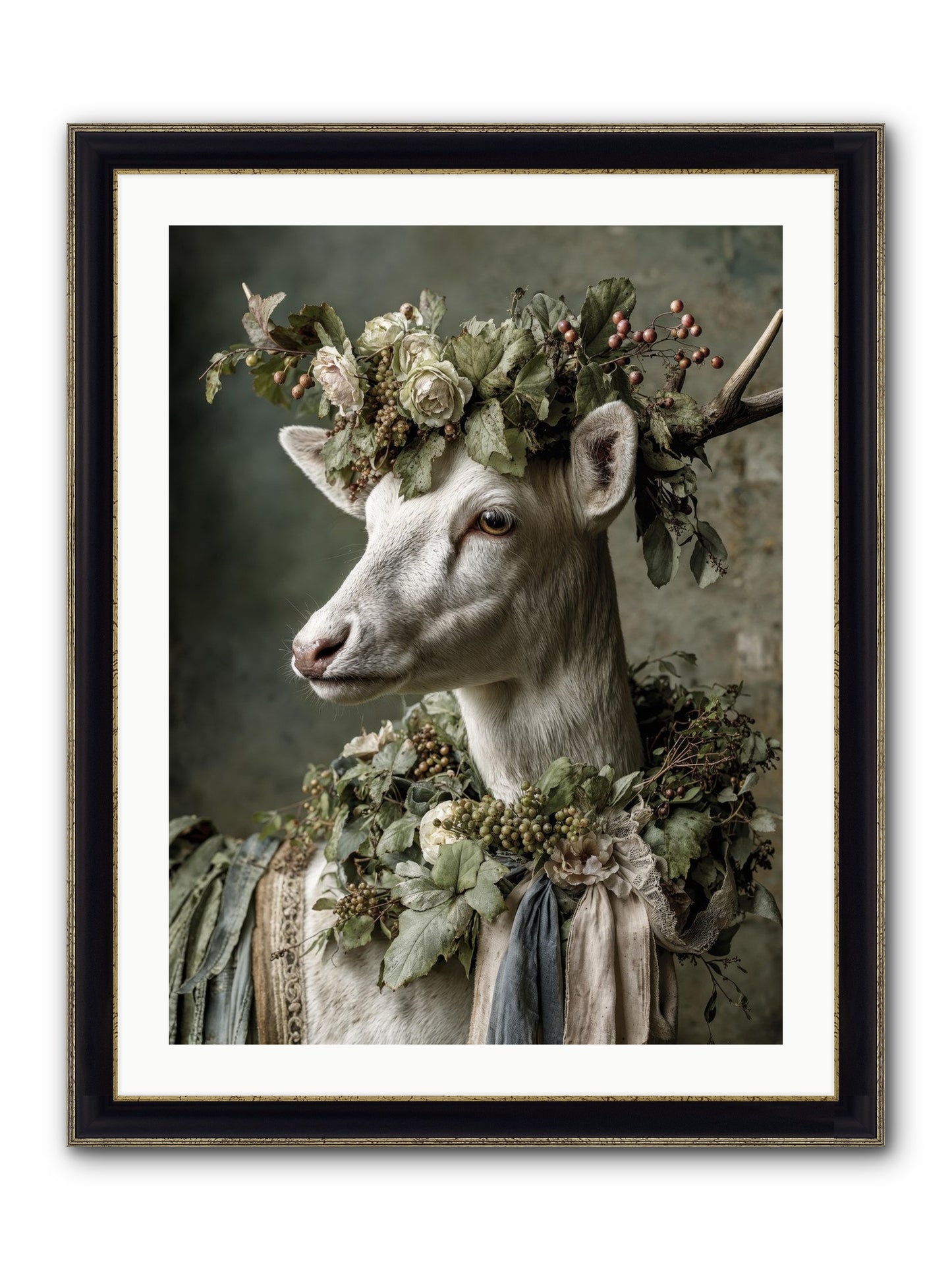 Pastiche Framed Print - Black & Gold 24x32