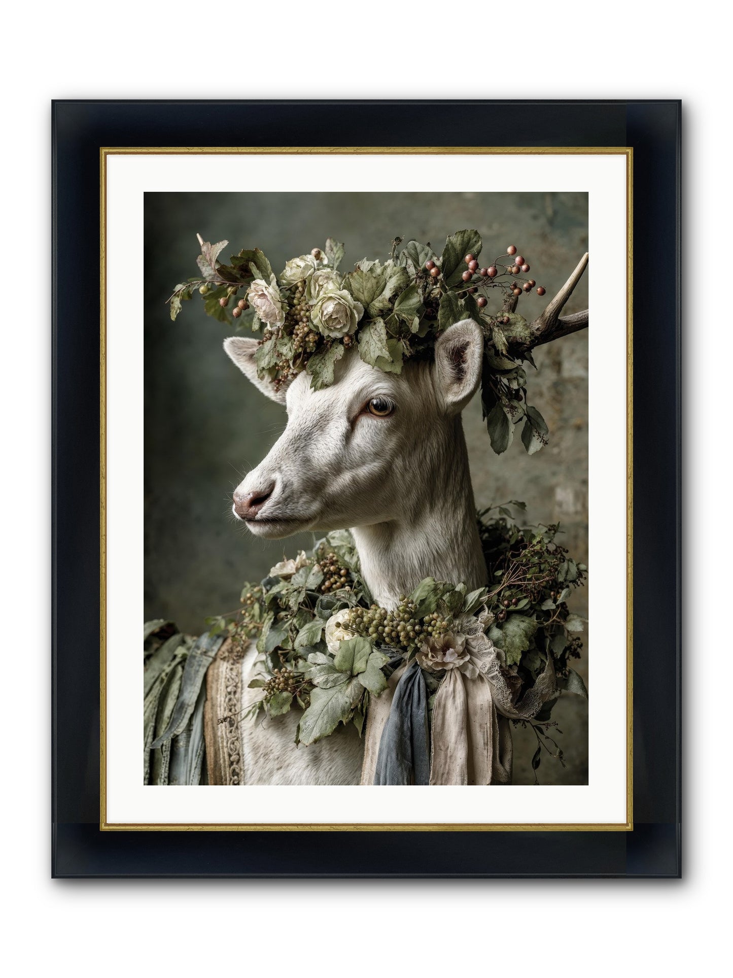 Pastiche Framed Print - Wide Black w/Gold 24x32