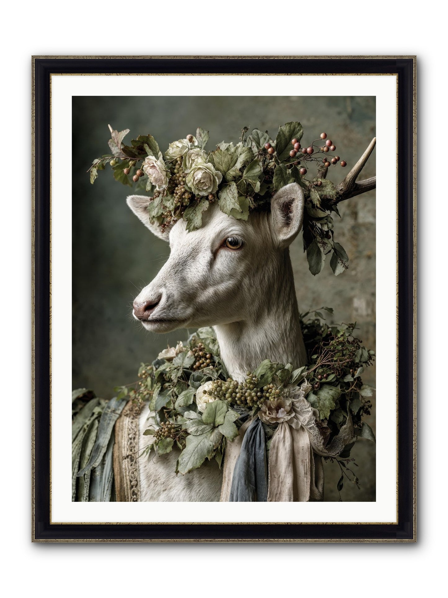 Pastiche Framed Print - Black & Gold 30x40