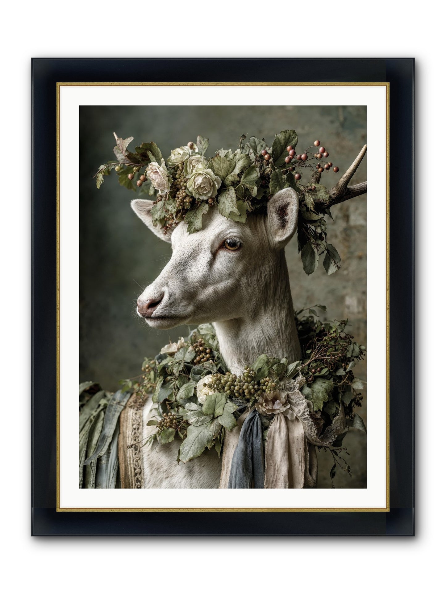 Pastiche Framed Print - Wide Black w/Gold 30x40