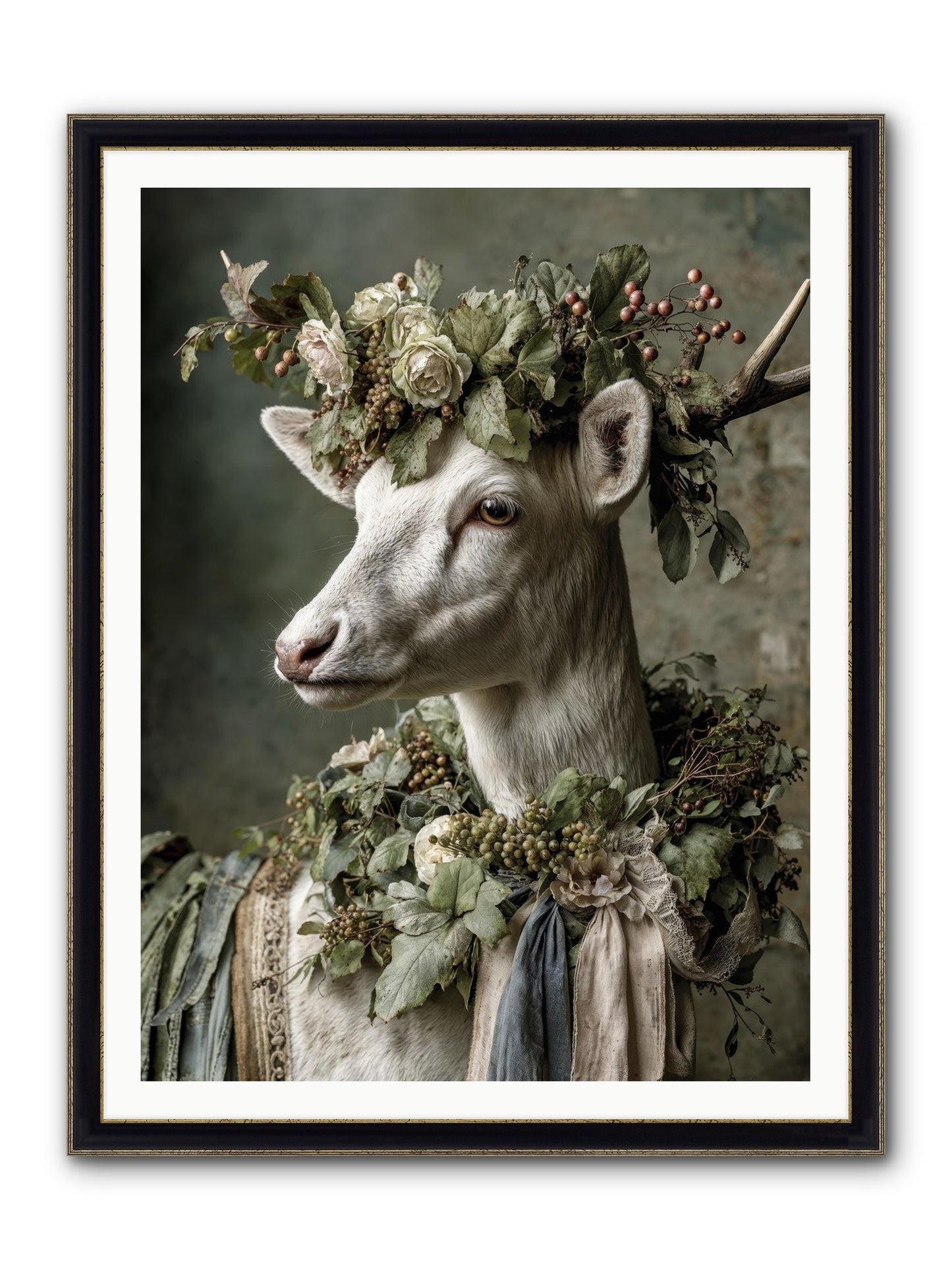 Pastiche Framed Print - Black & Gold 36x48