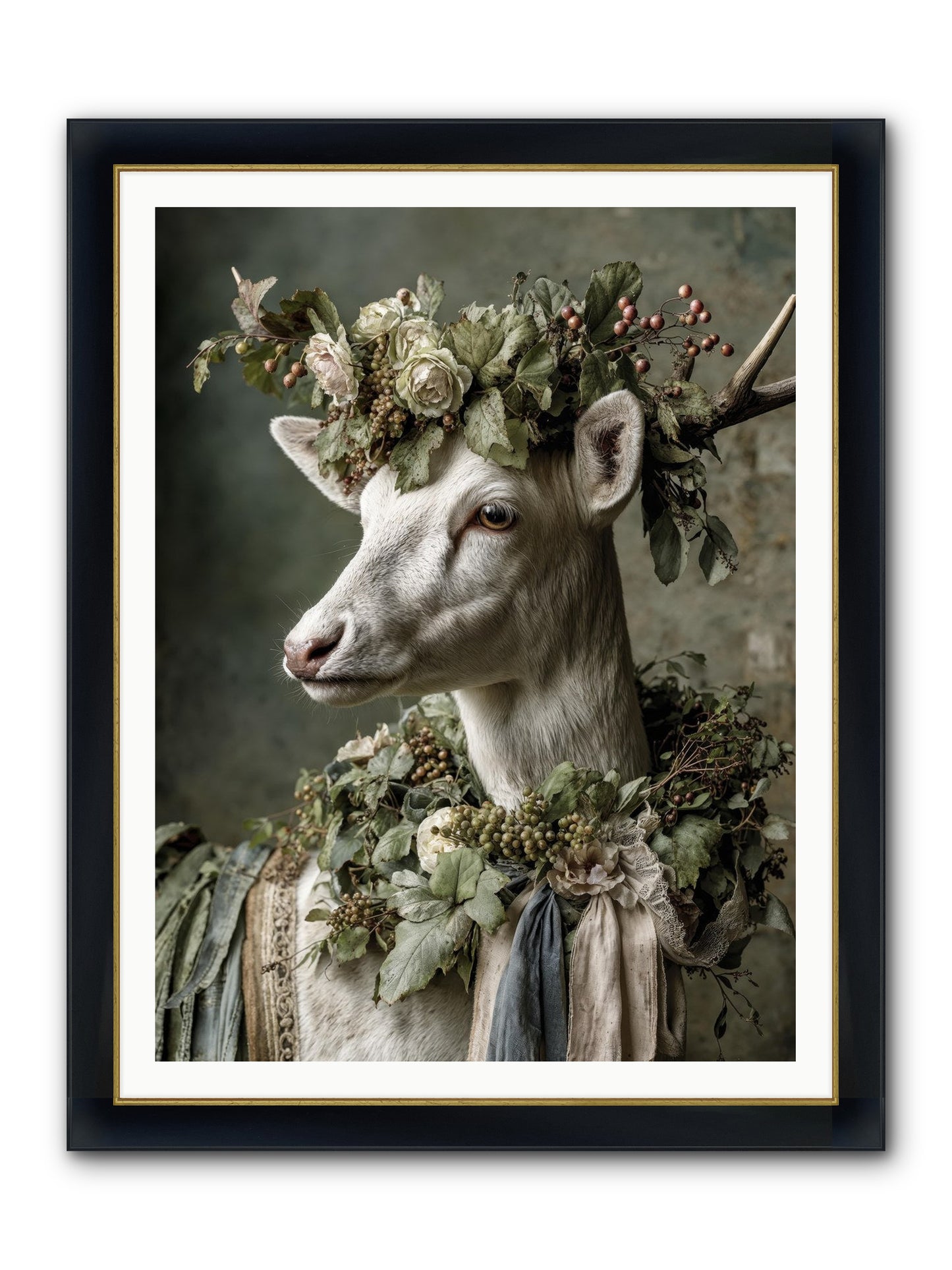 Pastiche Framed Print - Wide Black w/Gold 36x48