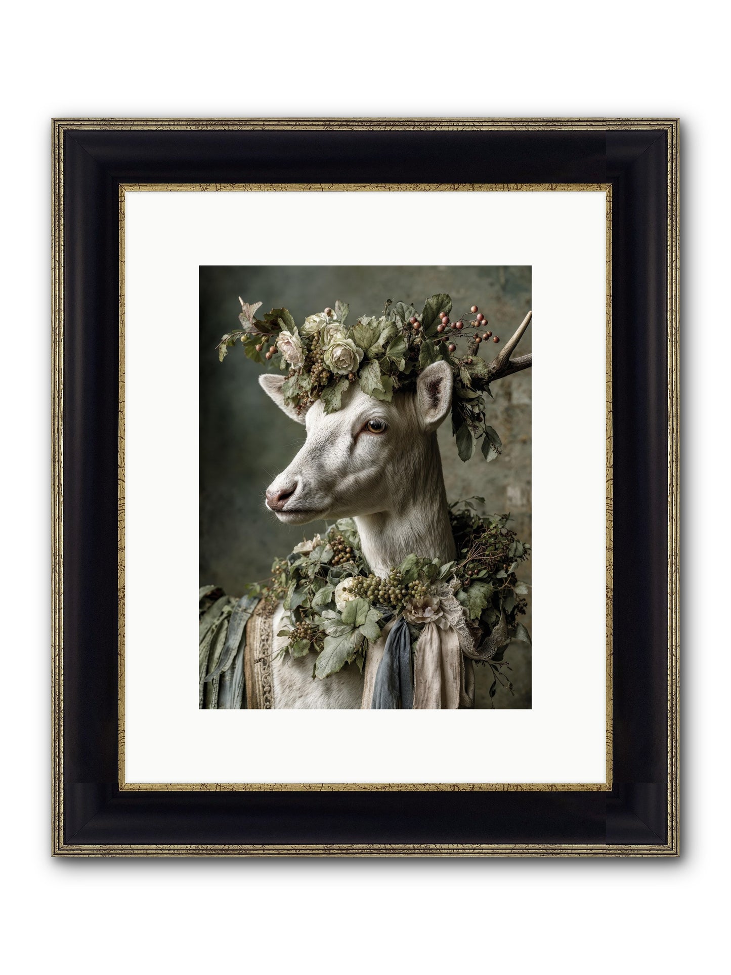 Pastiche Framed Print - Black & Gold 9x12