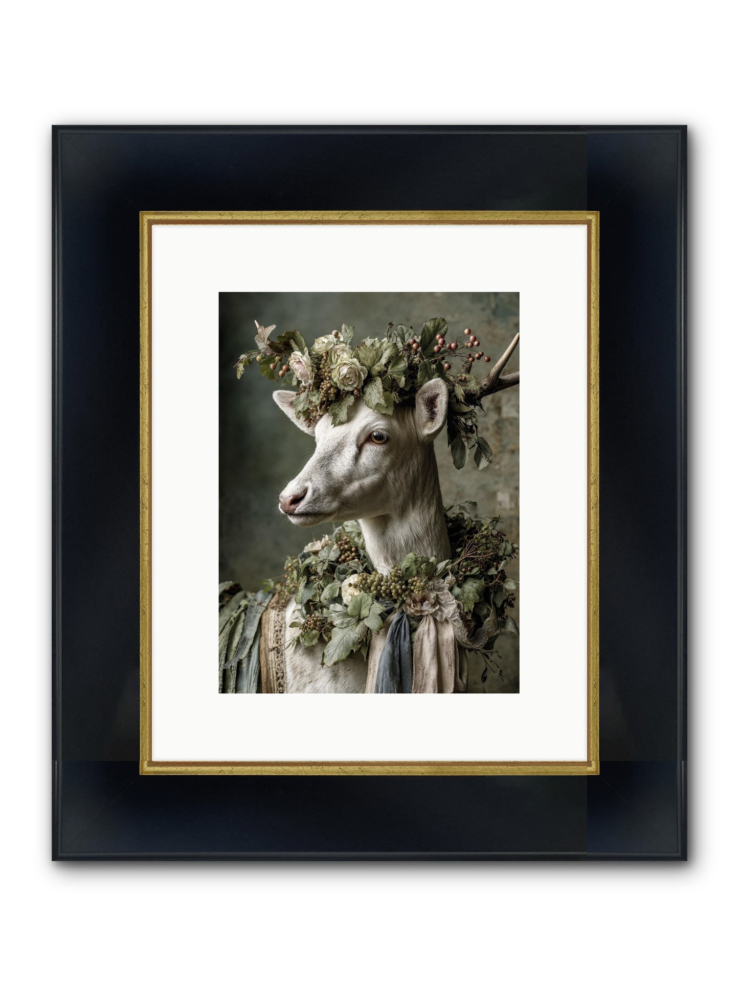 Pastiche Framed Print - Wide Black w/Gold 9x12