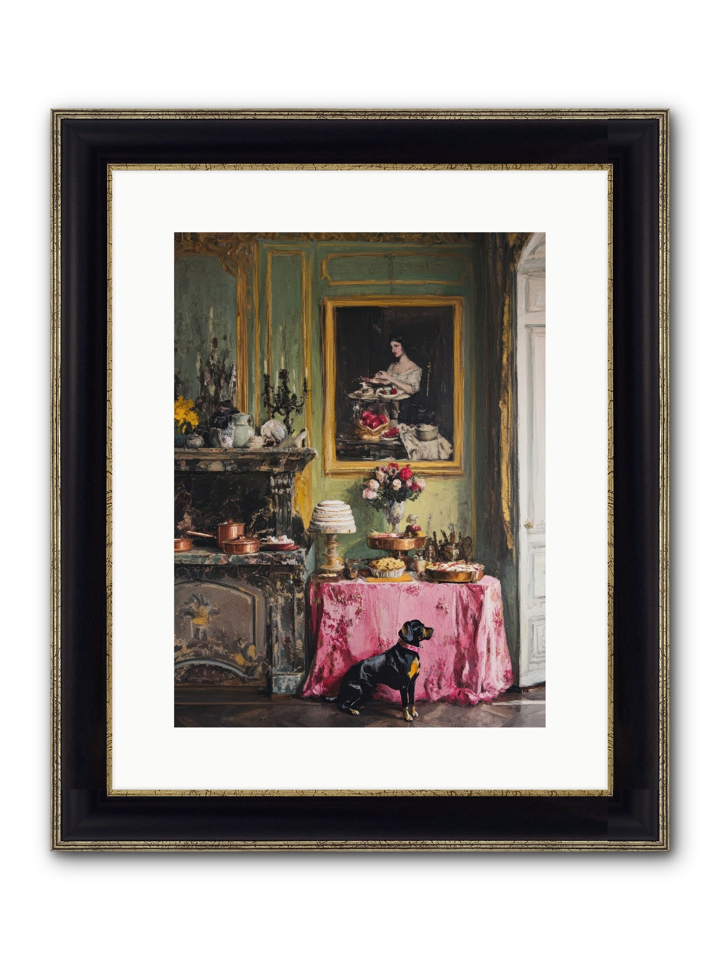 Pastry Devotion Framed Print - Black & Gold 12x16