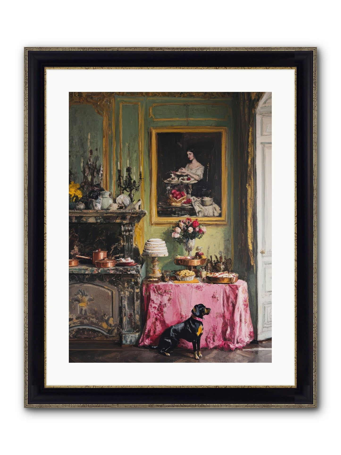 Pastry Devotion Framed Print - Black & Gold 18x24