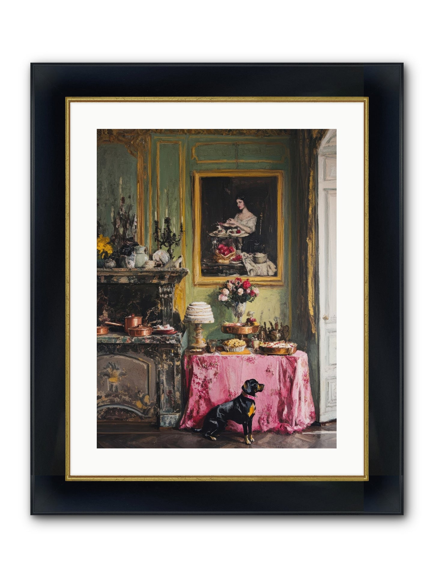 Pastry Devotion Framed Print - Wide Black w/Gold 18x24