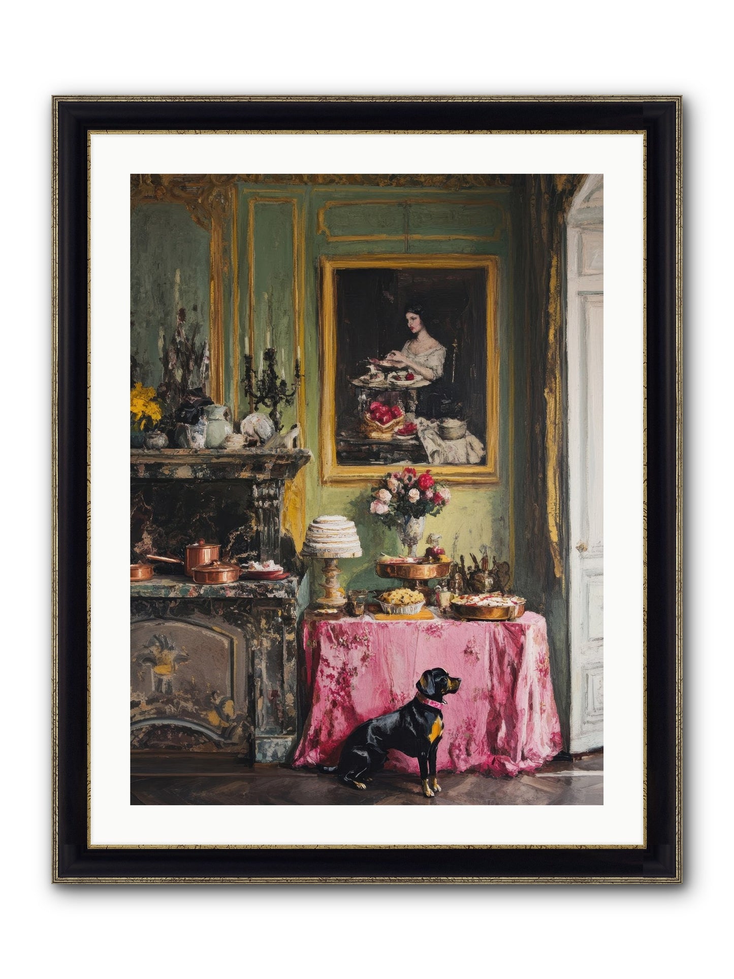 Pastry Devotion Framed Print - Black & Gold 24x32