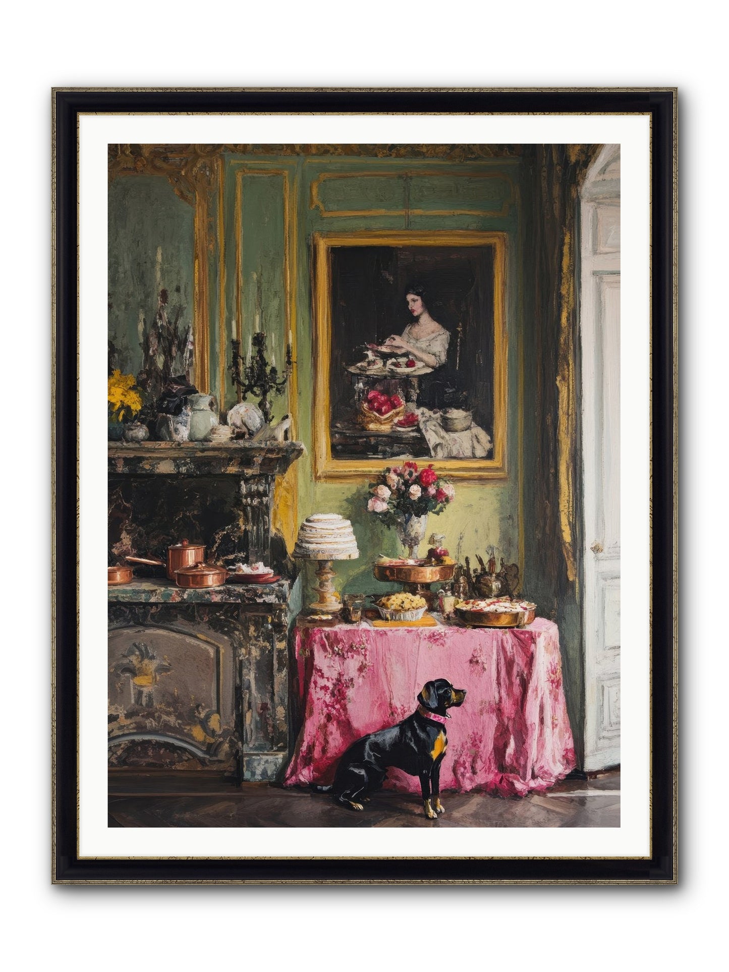 Pastry Devotion Framed Print - Black & Gold 36x48