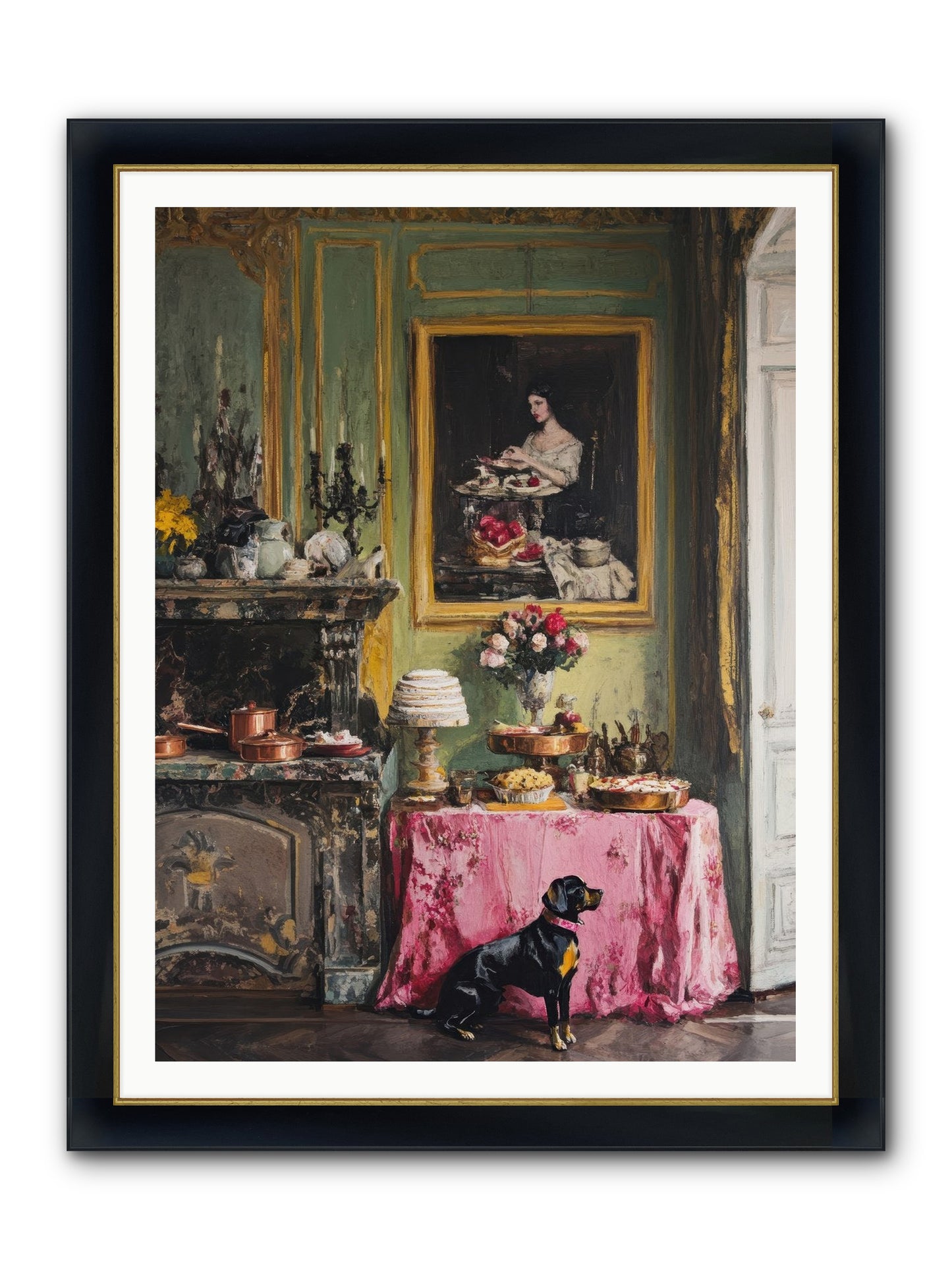 Pastry Devotion Framed Print - Wide Black w/Gold 36x48