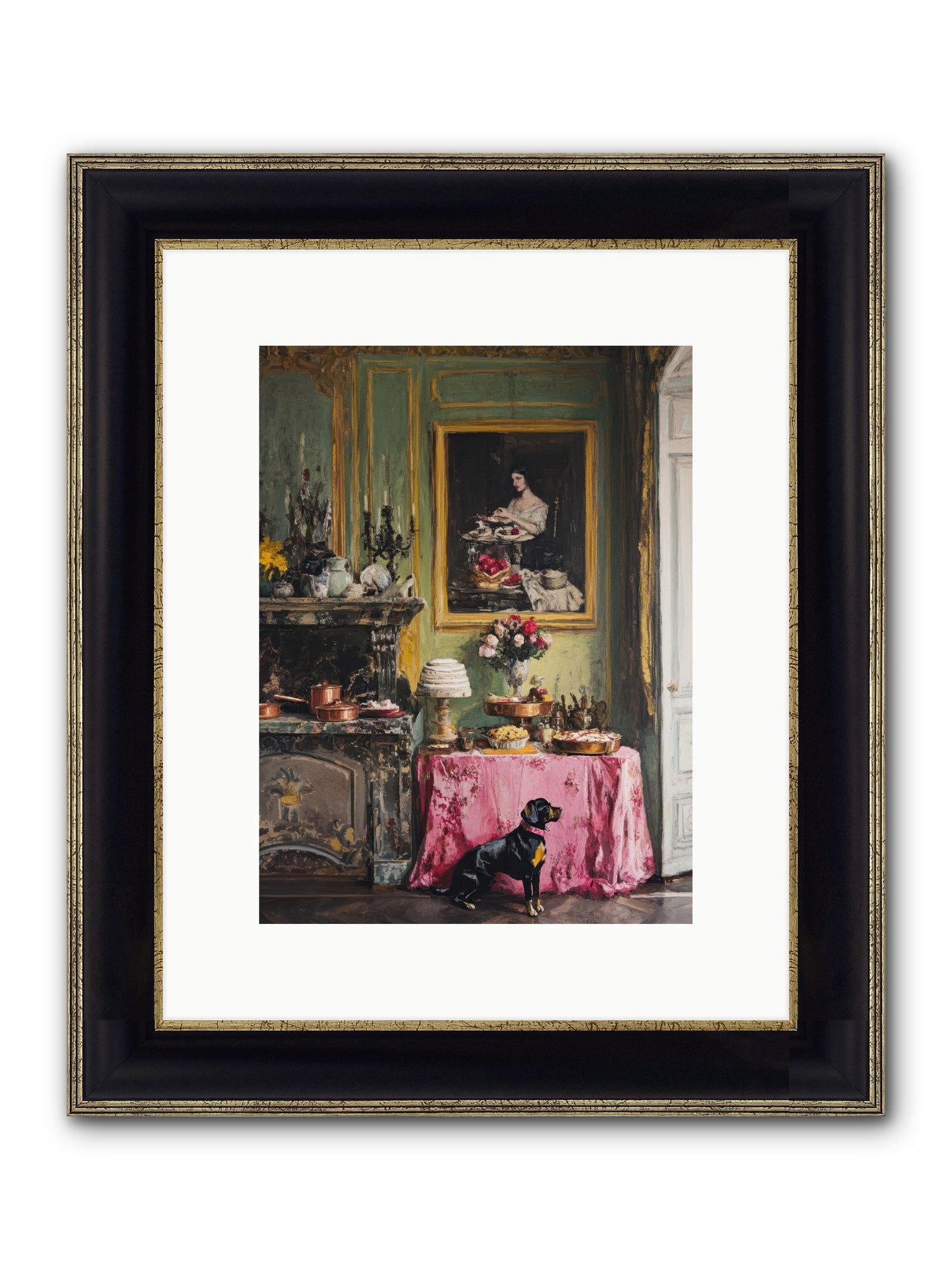 Pastry Devotion Framed Print - Black & Gold 9x12
