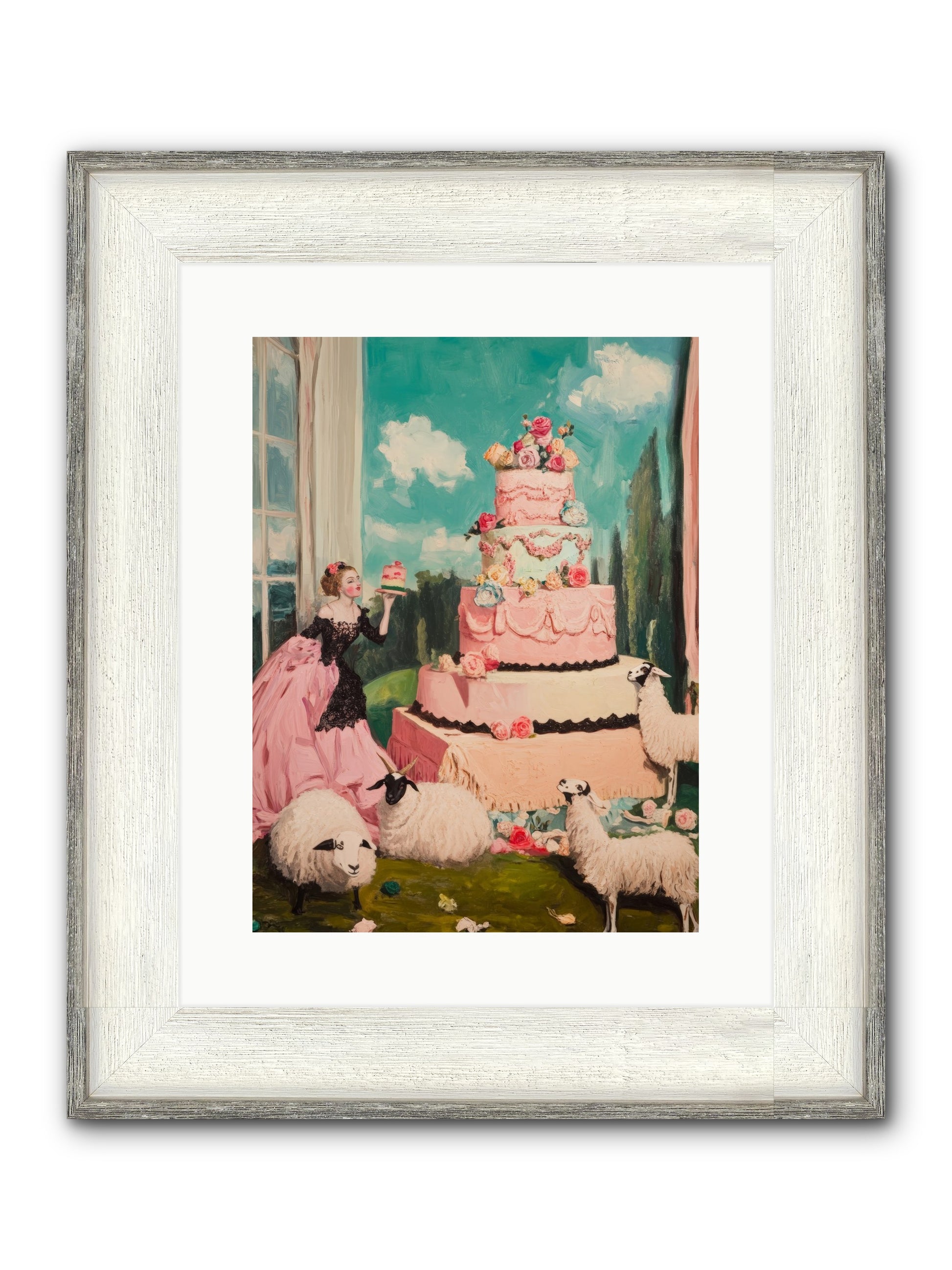 Pasture To Paris Framed Print - Driftwood White 12x16