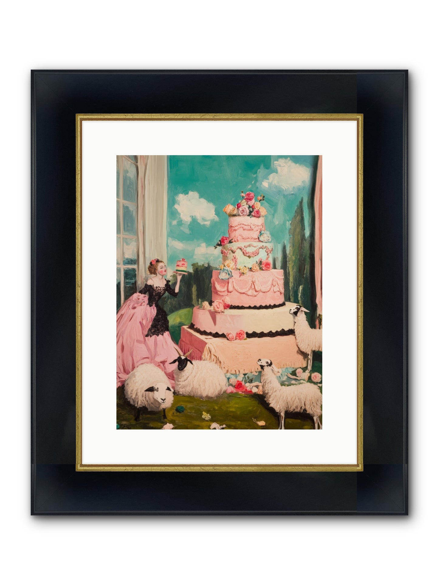 Pasture To Paris Framed Print - Wide Black w/Gold 12x16