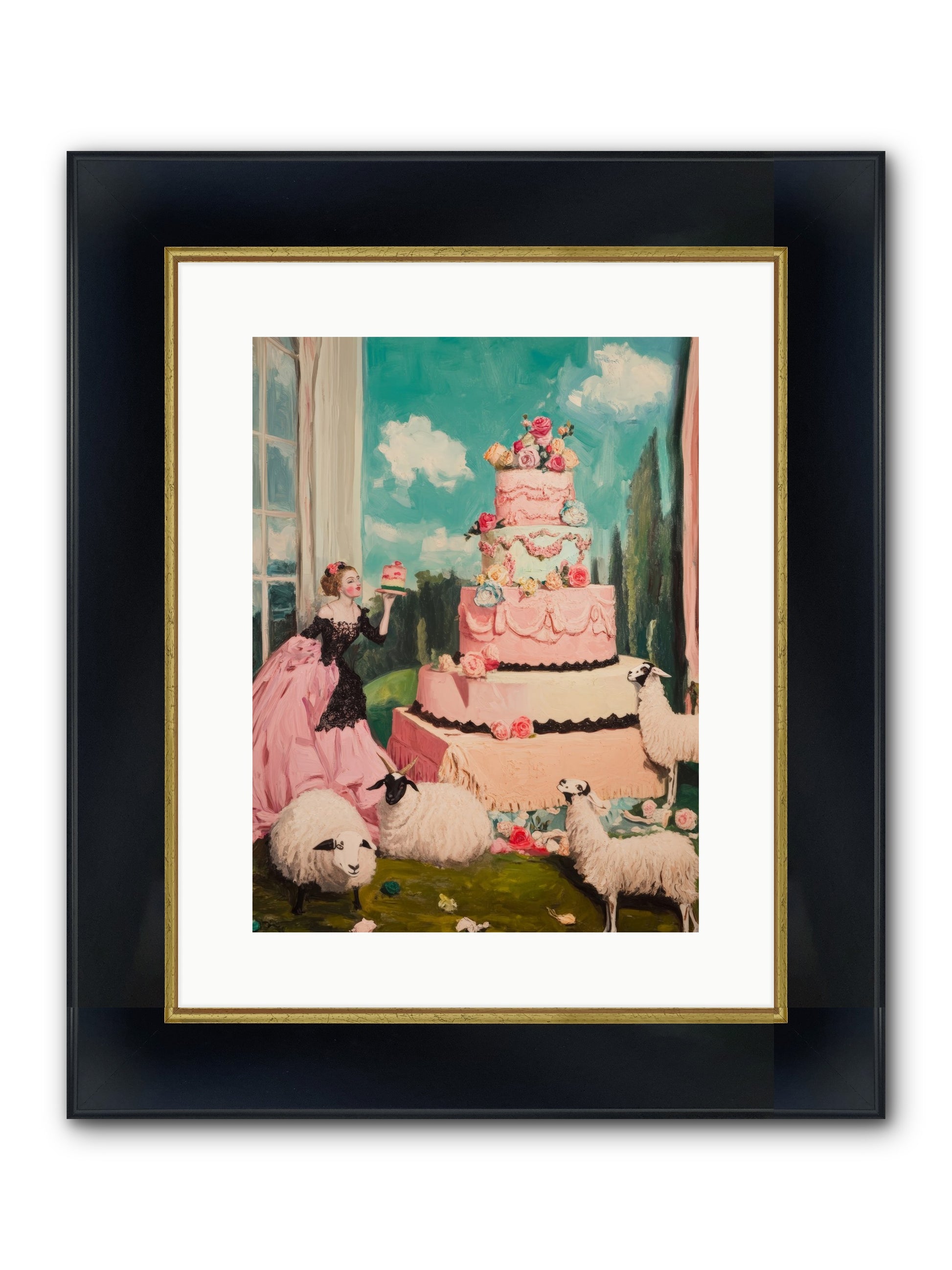 Pasture To Paris Framed Print - Wide Black w/Gold 12x16