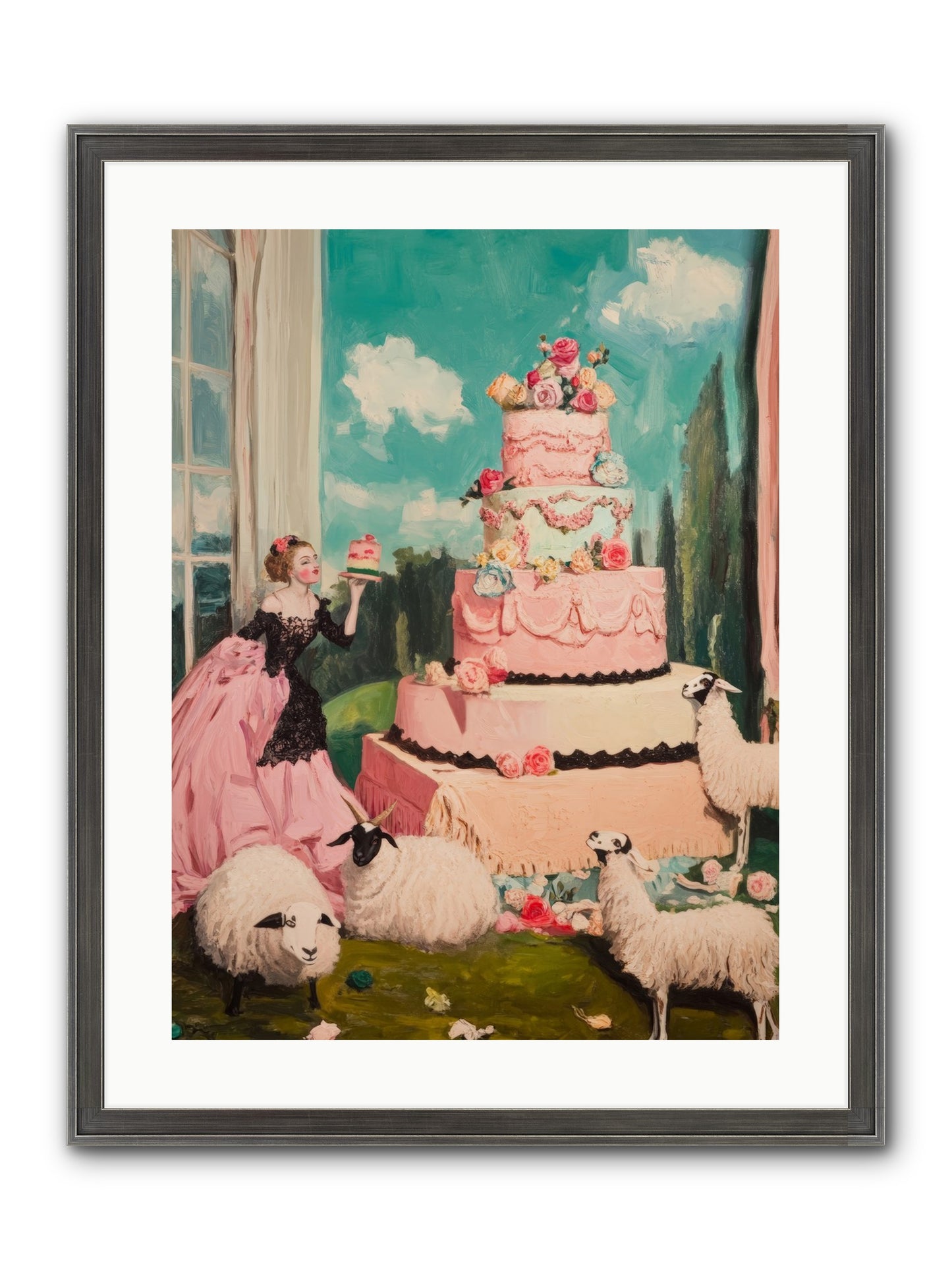 Pasture To Paris Framed Print - Slimwoods Black/Silver 18x24