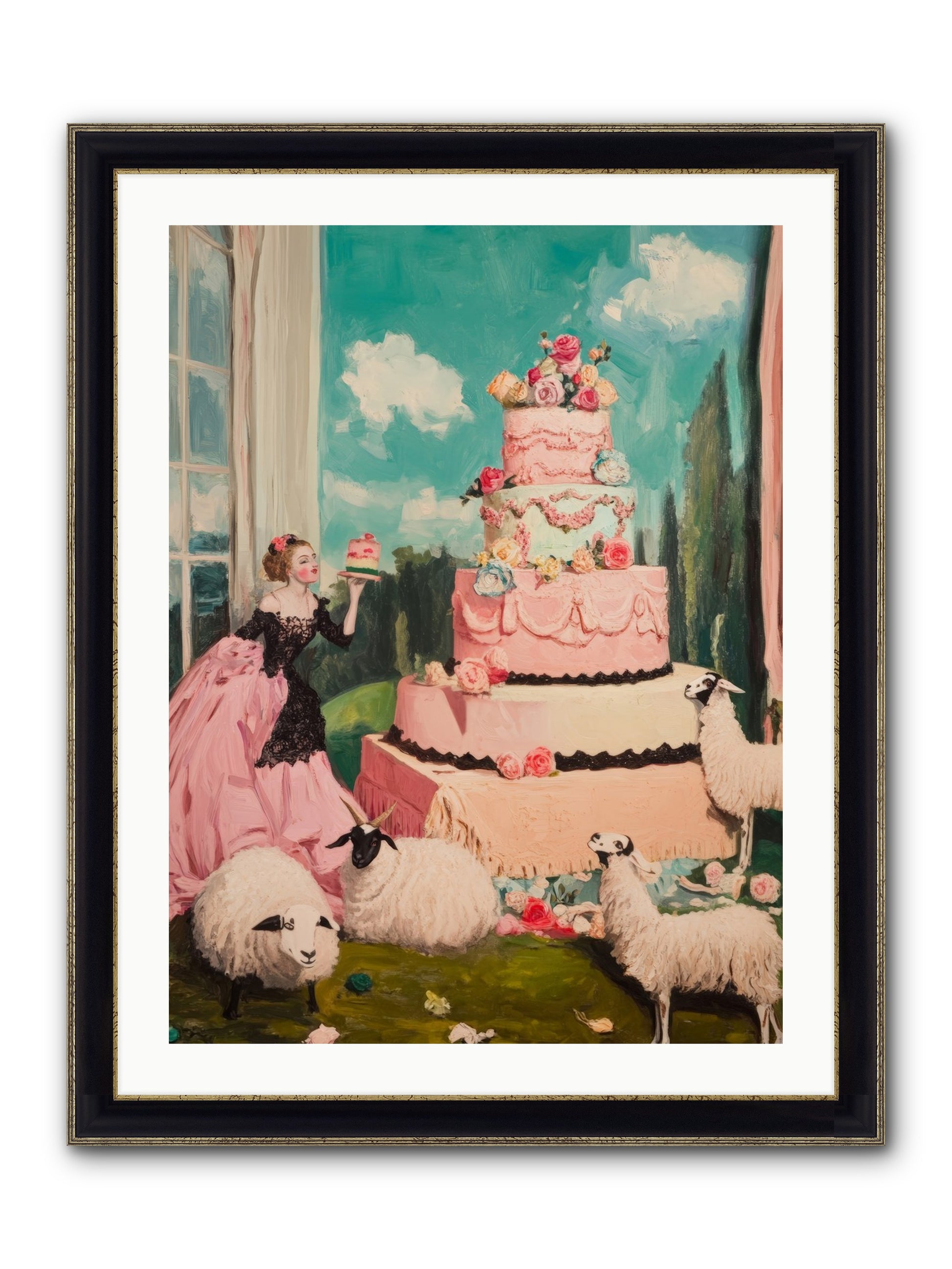 Pasture To Paris Framed Print - Black & Gold 24x32