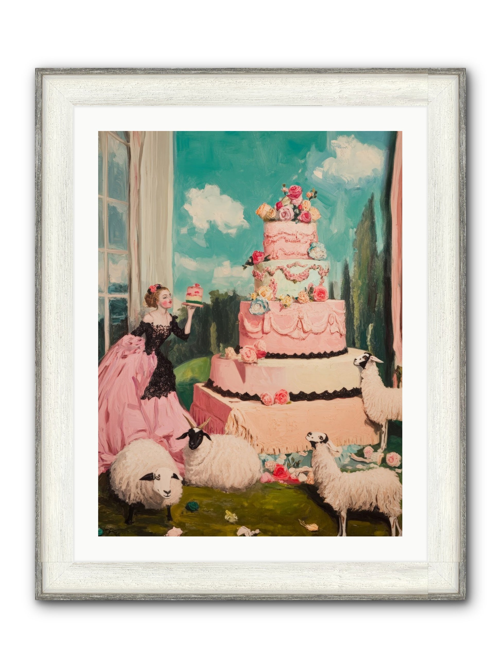 Pasture To Paris Framed Print - Driftwood White 24x32
