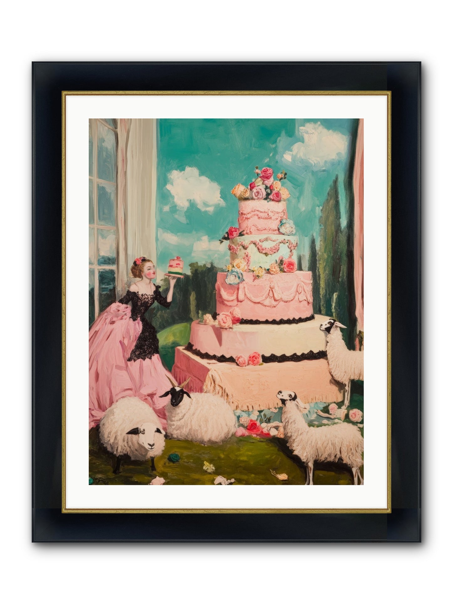 Pasture To Paris Framed Print - Wide Black w/Gold 24x32