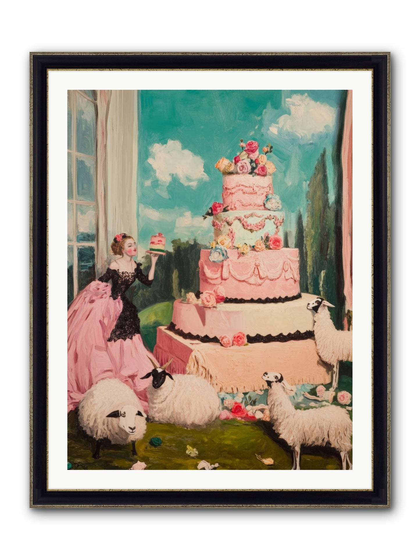 Pasture To Paris Framed Print - Black & Gold 30x40