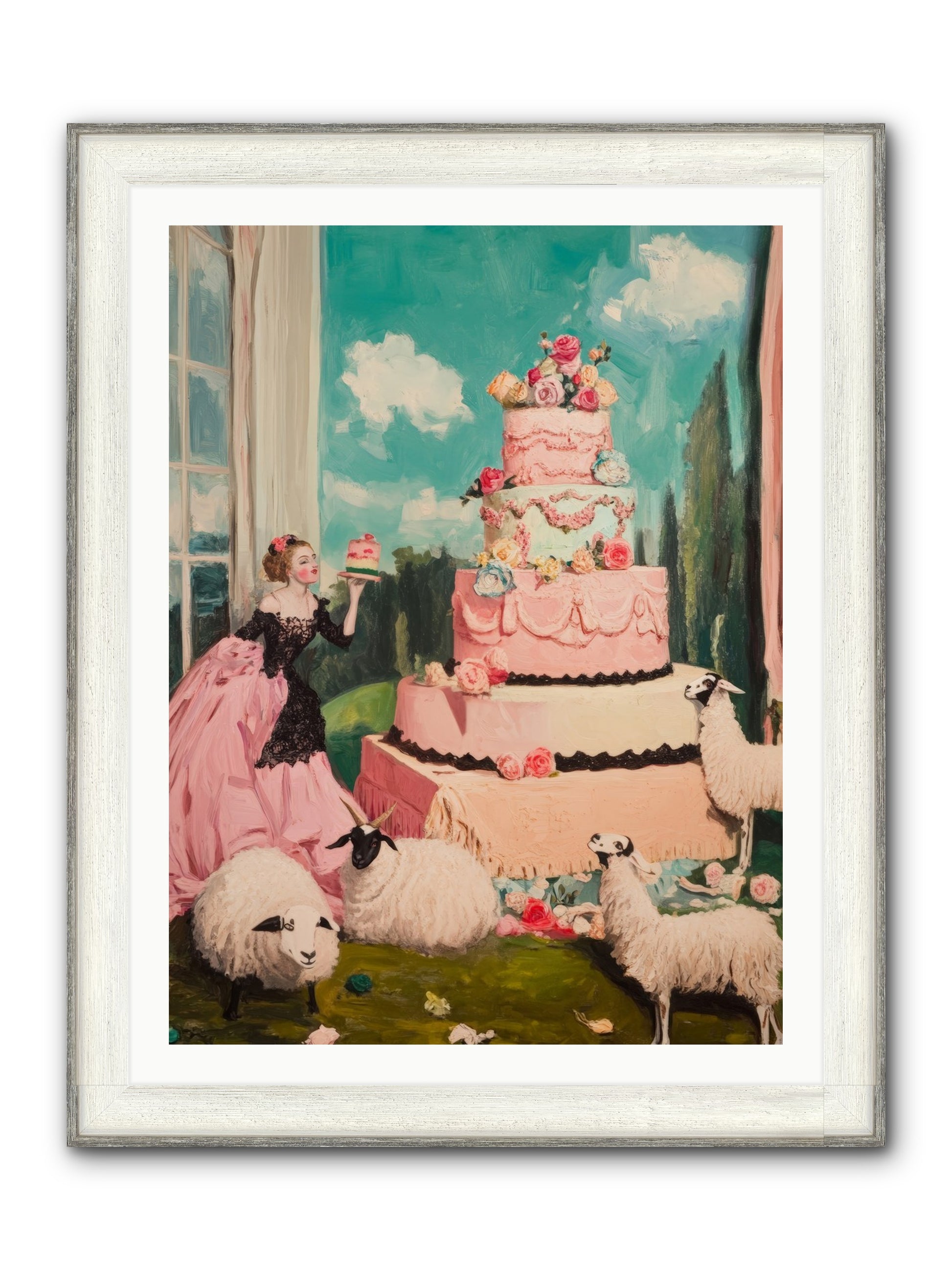 Pasture To Paris Framed Print - Driftwood White 30x40