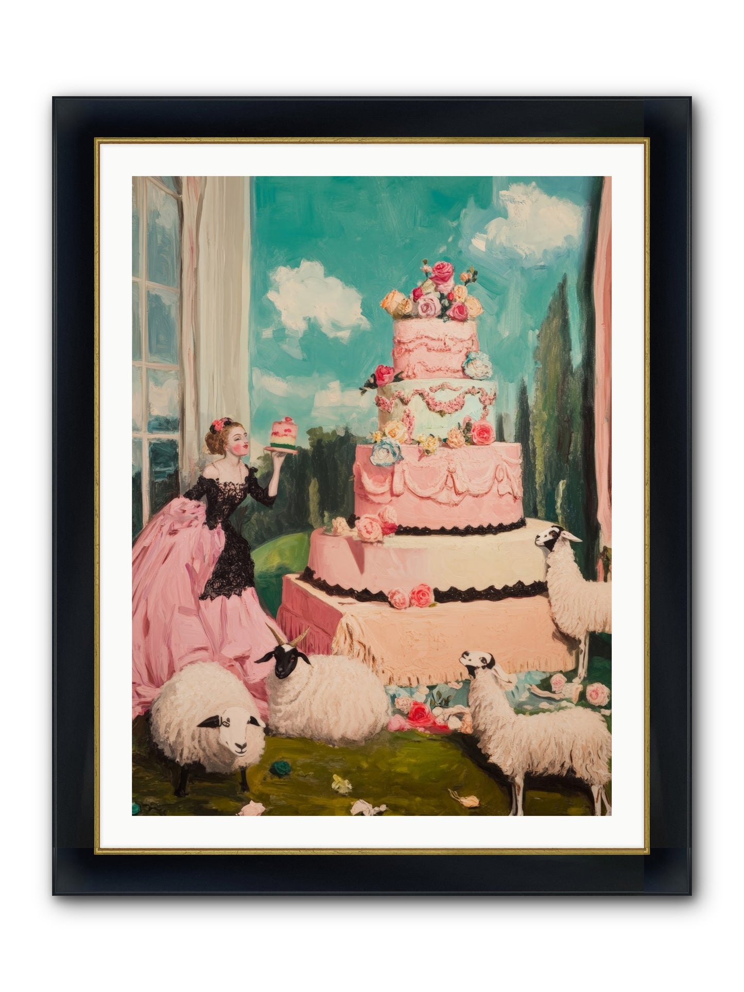 Pasture To Paris Framed Print - Wide Black w/Gold 30x40