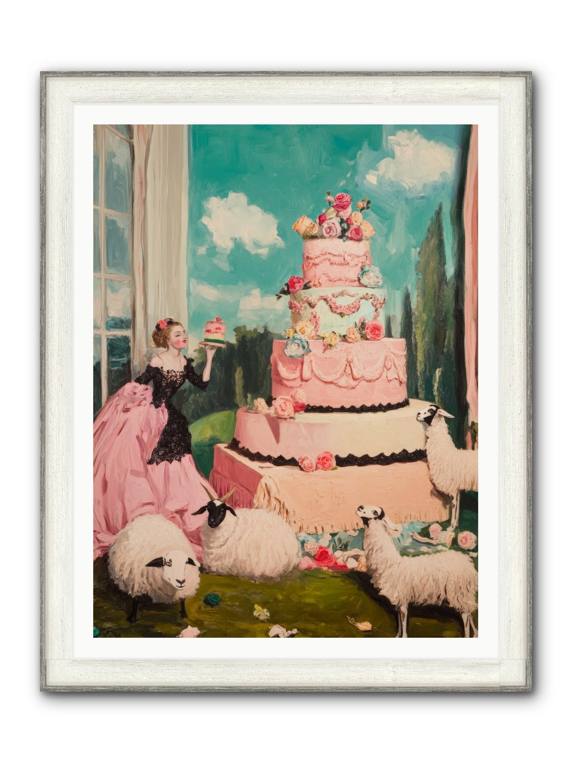 Pasture To Paris Framed Print - Driftwood White 36x48