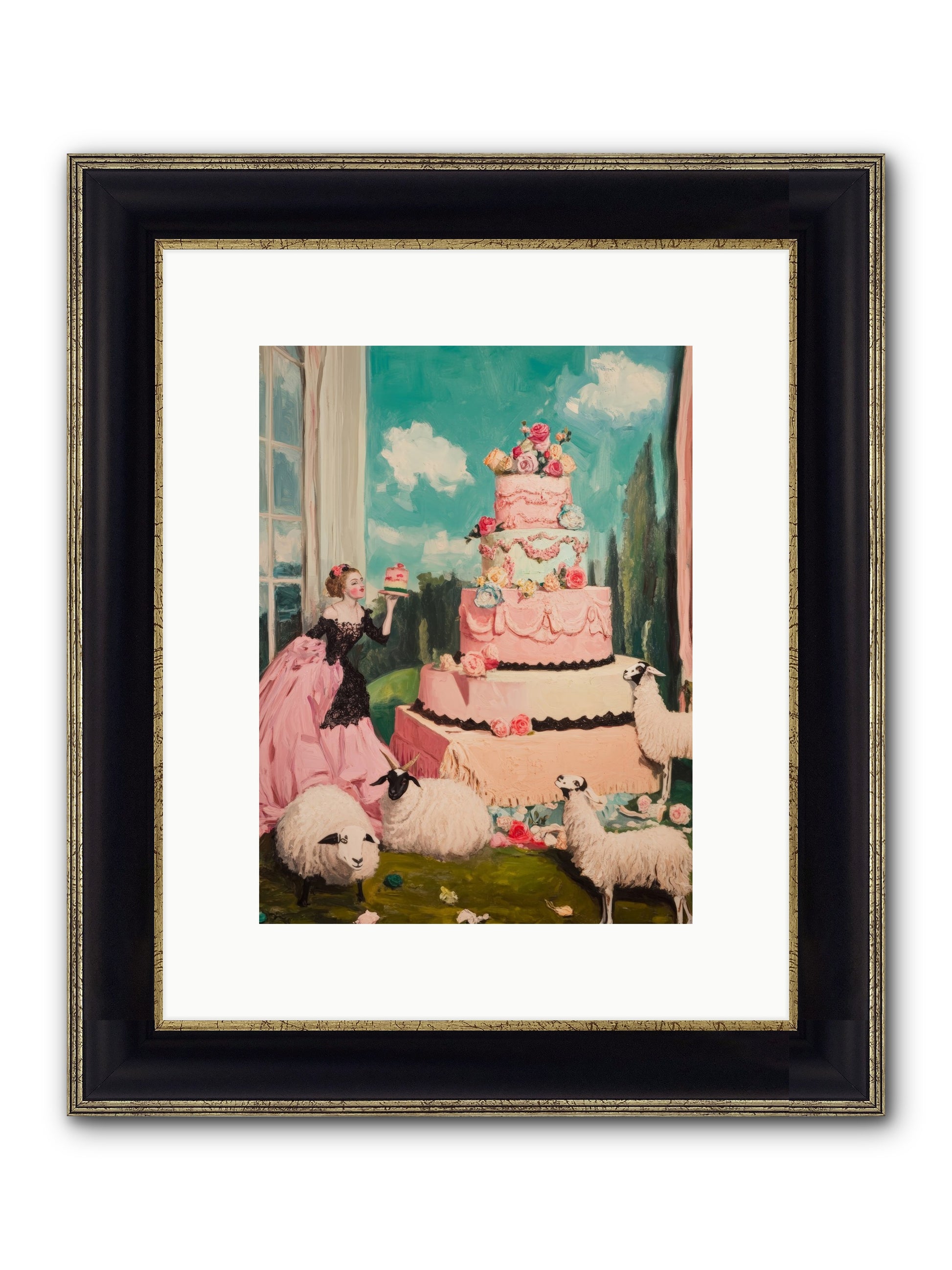 Pasture To Paris Framed Print - Black & Gold 9x12
