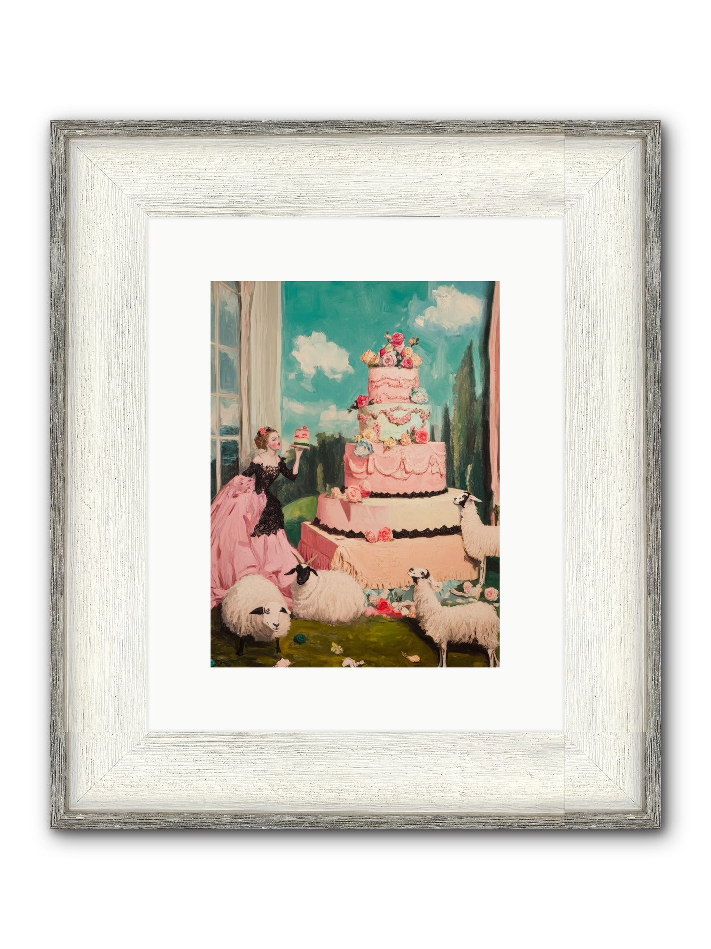 Pasture To Paris Framed Print - Driftwood White 9x12