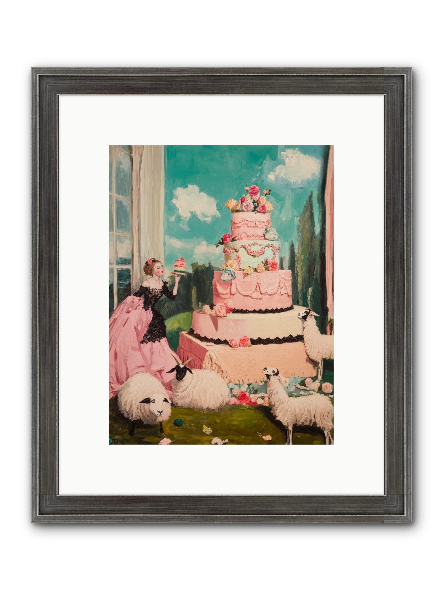 Pasture To Paris Framed Print - Slimwoods Black/Silver 9x12