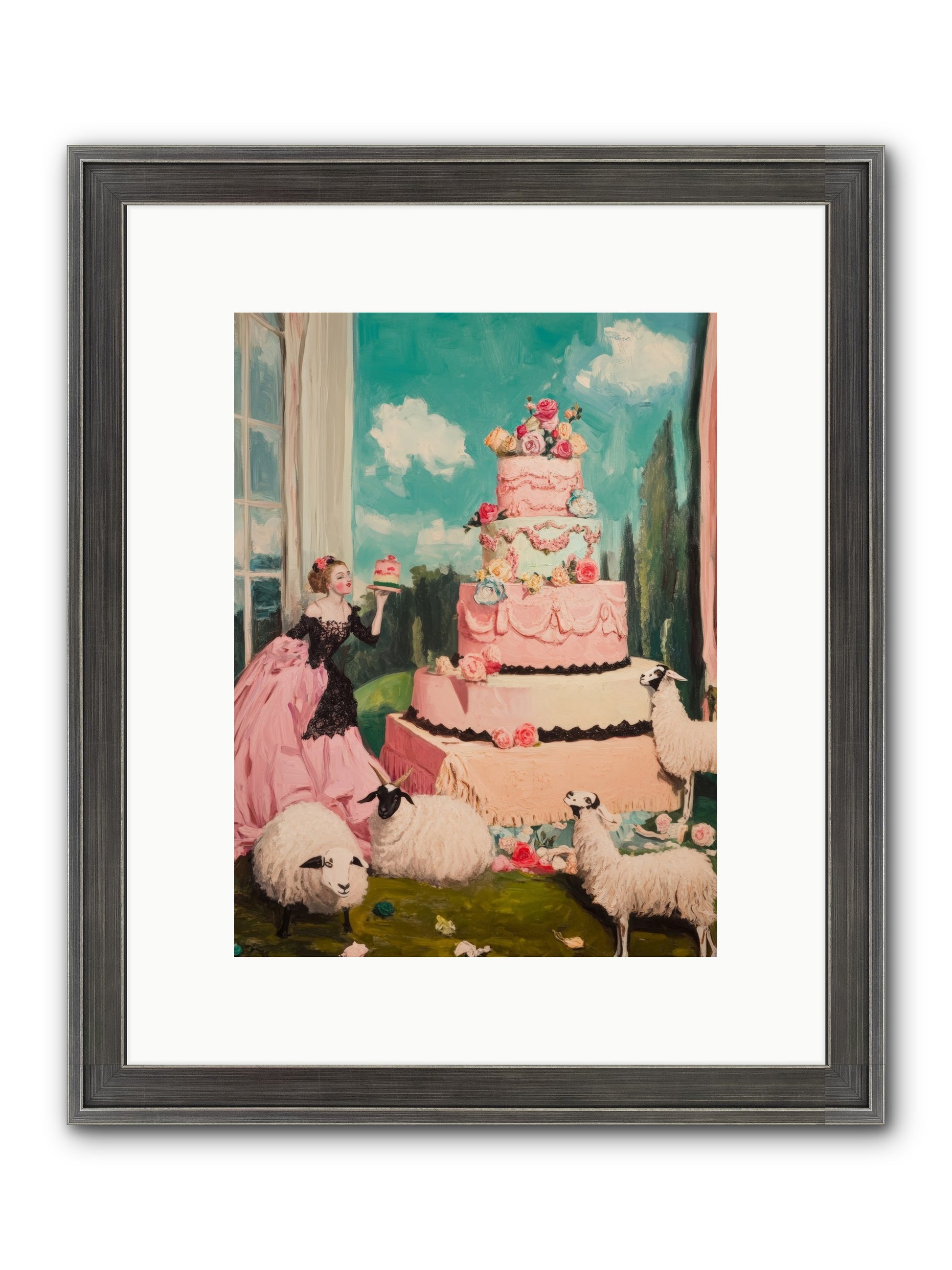 Pasture To Paris Framed Print - Slimwoods Black/Silver 9x12
