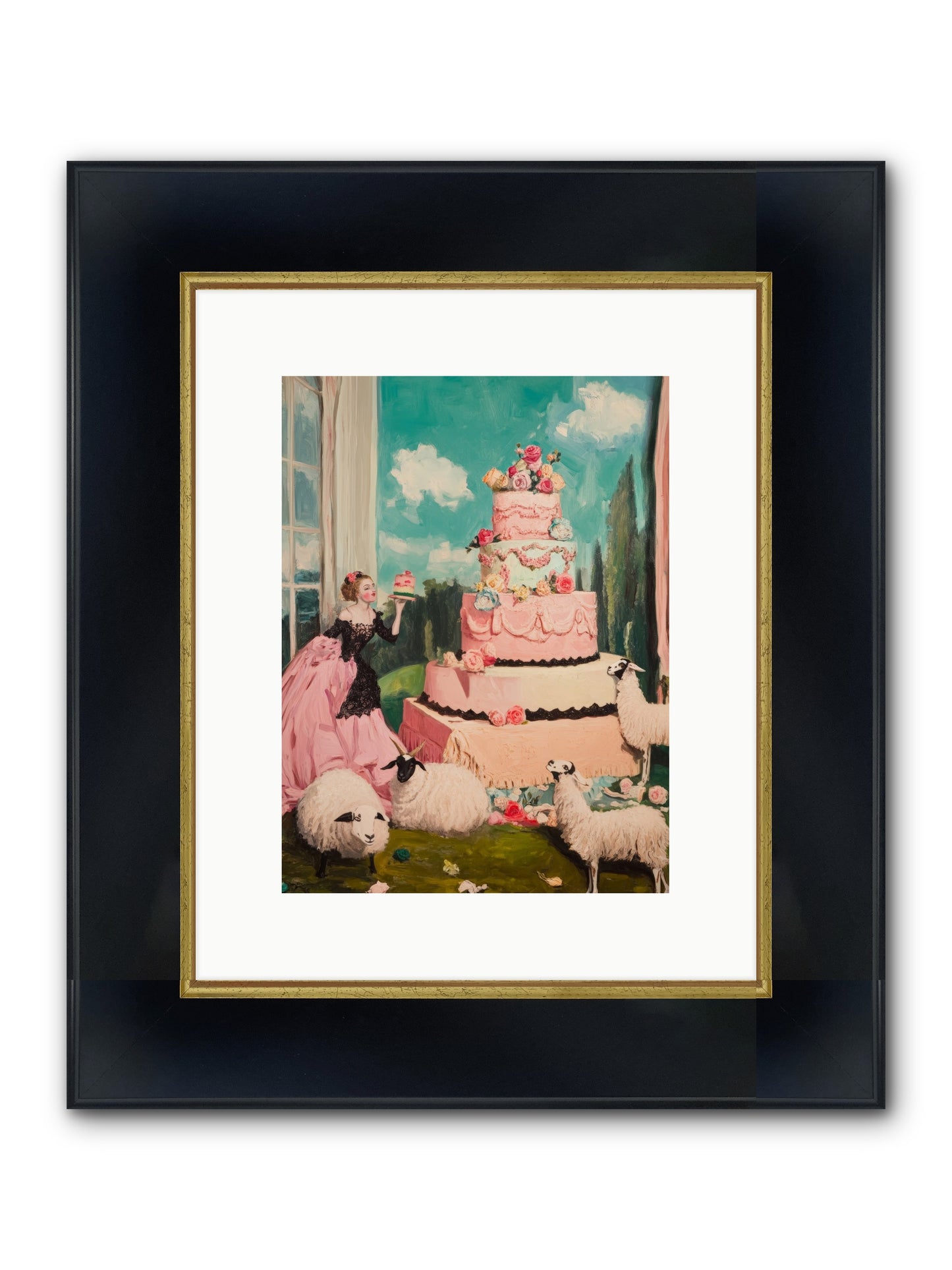 Pasture To Paris Framed Print - Wide Black w/Gold 9x12