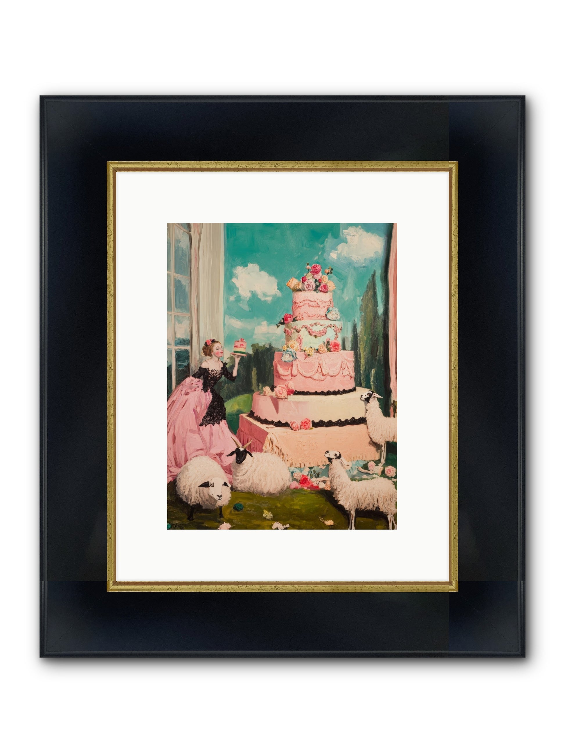 Pasture To Paris Framed Print - Wide Black w/Gold 9x12