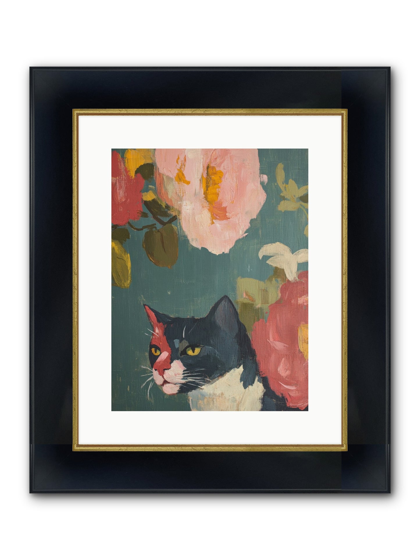 Patchwork Darling Framed Print - Wide Black w/Gold 12x16