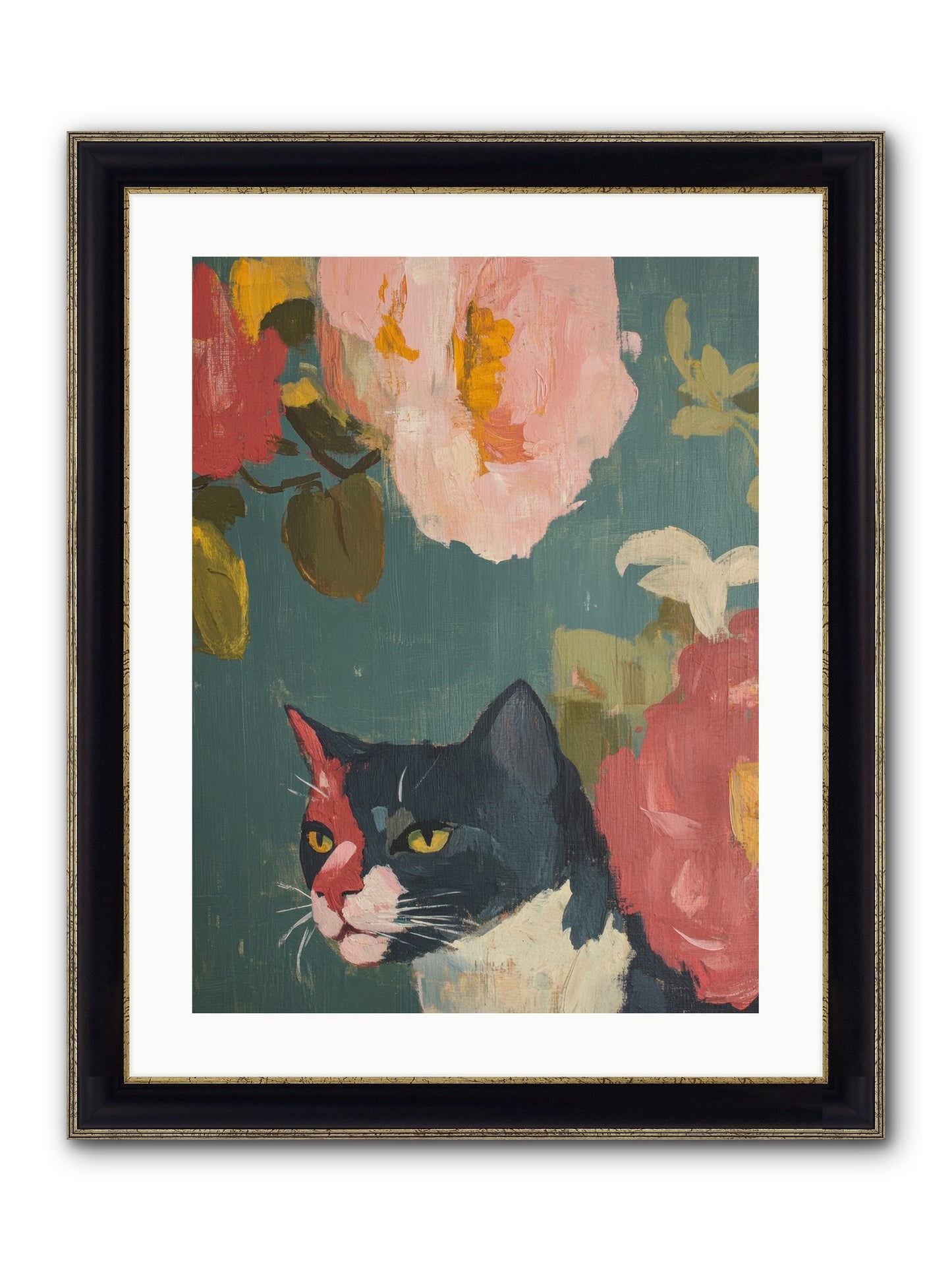 Patchwork Darling Framed Print - Black & Gold 18x24