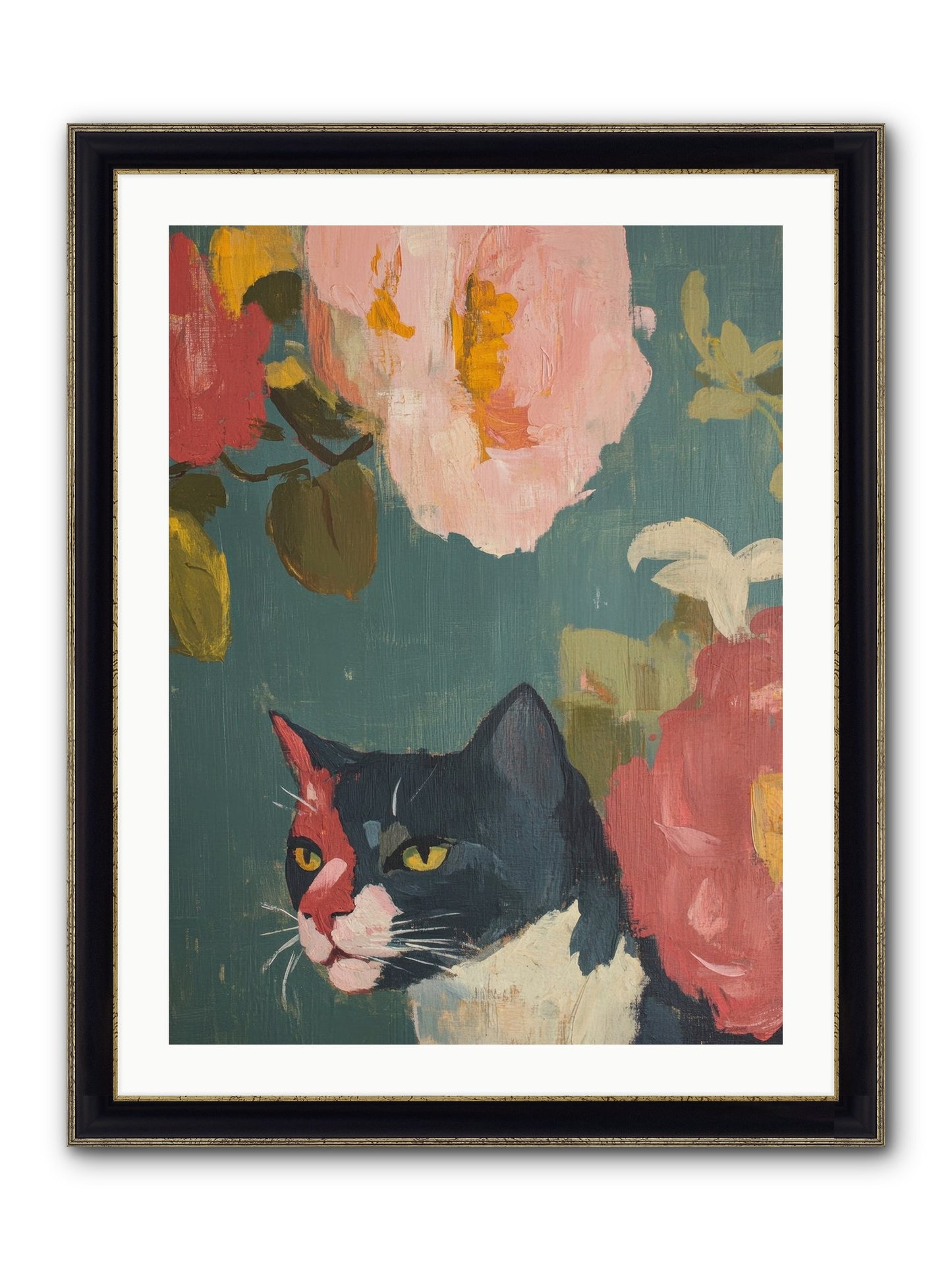Patchwork Darling Framed Print - Black & Gold 24x32