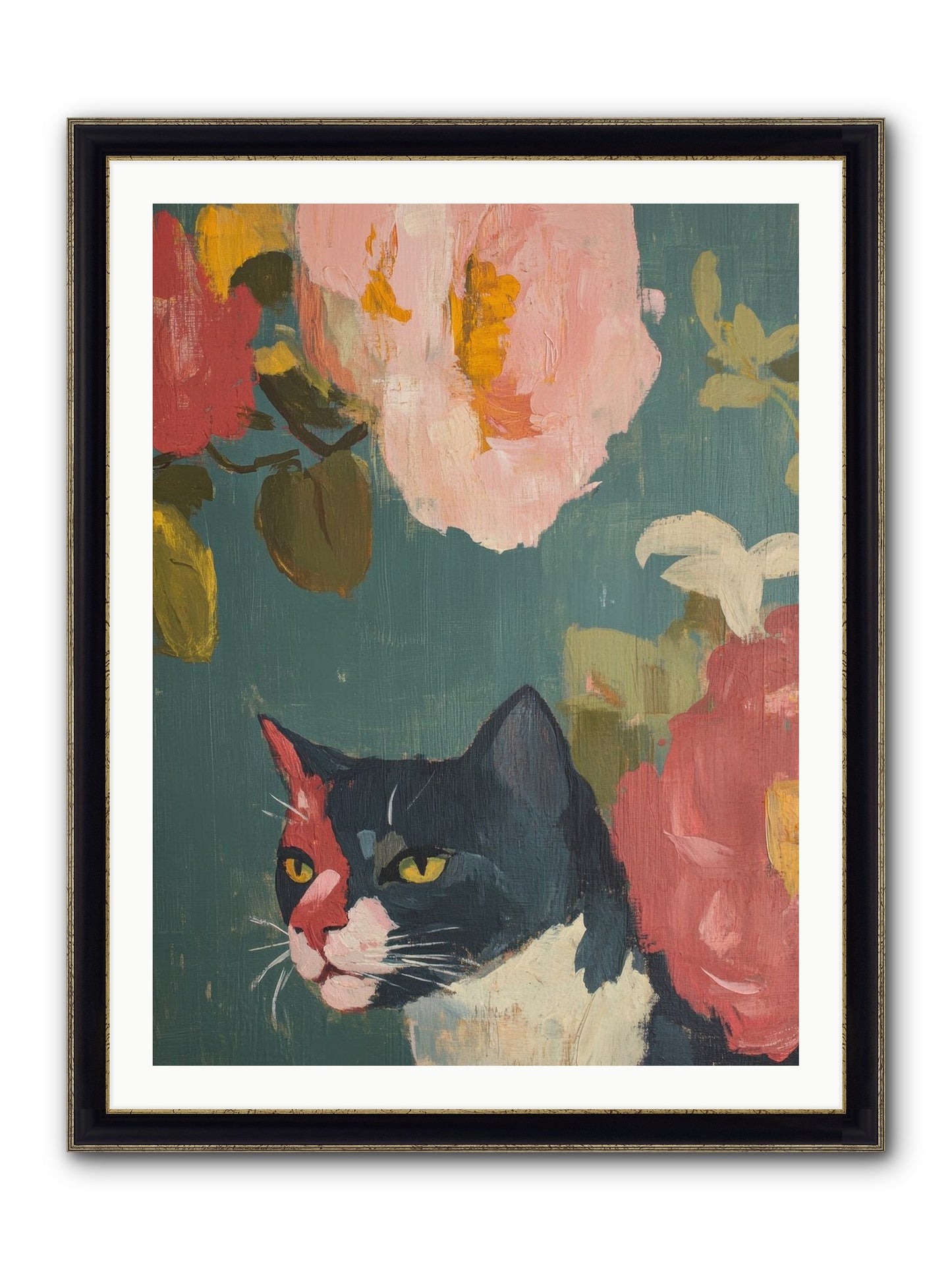 Patchwork Darling Framed Print - Black & Gold 30x40