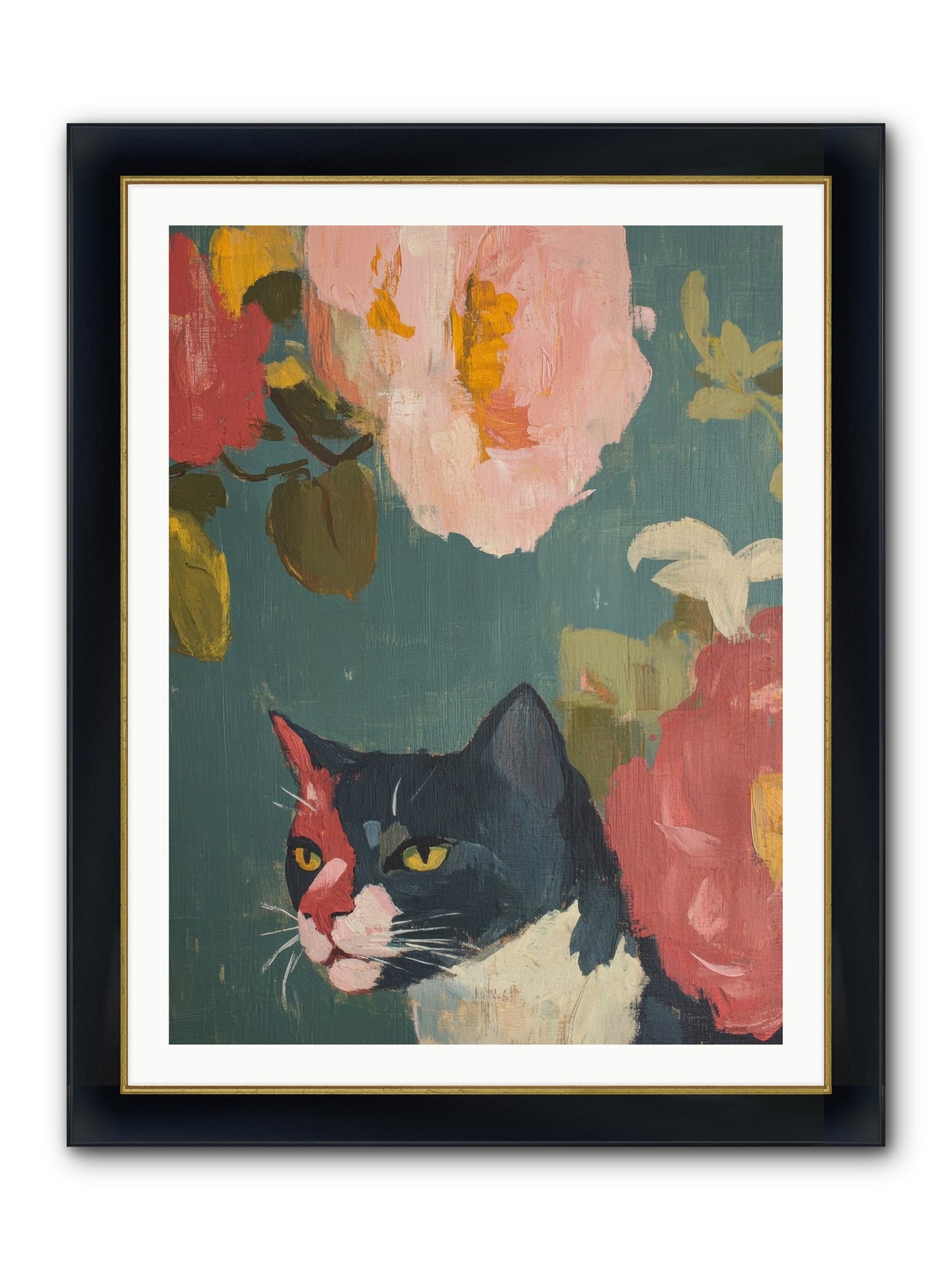 Patchwork Darling Framed Print - Wide Black w/Gold 30x40